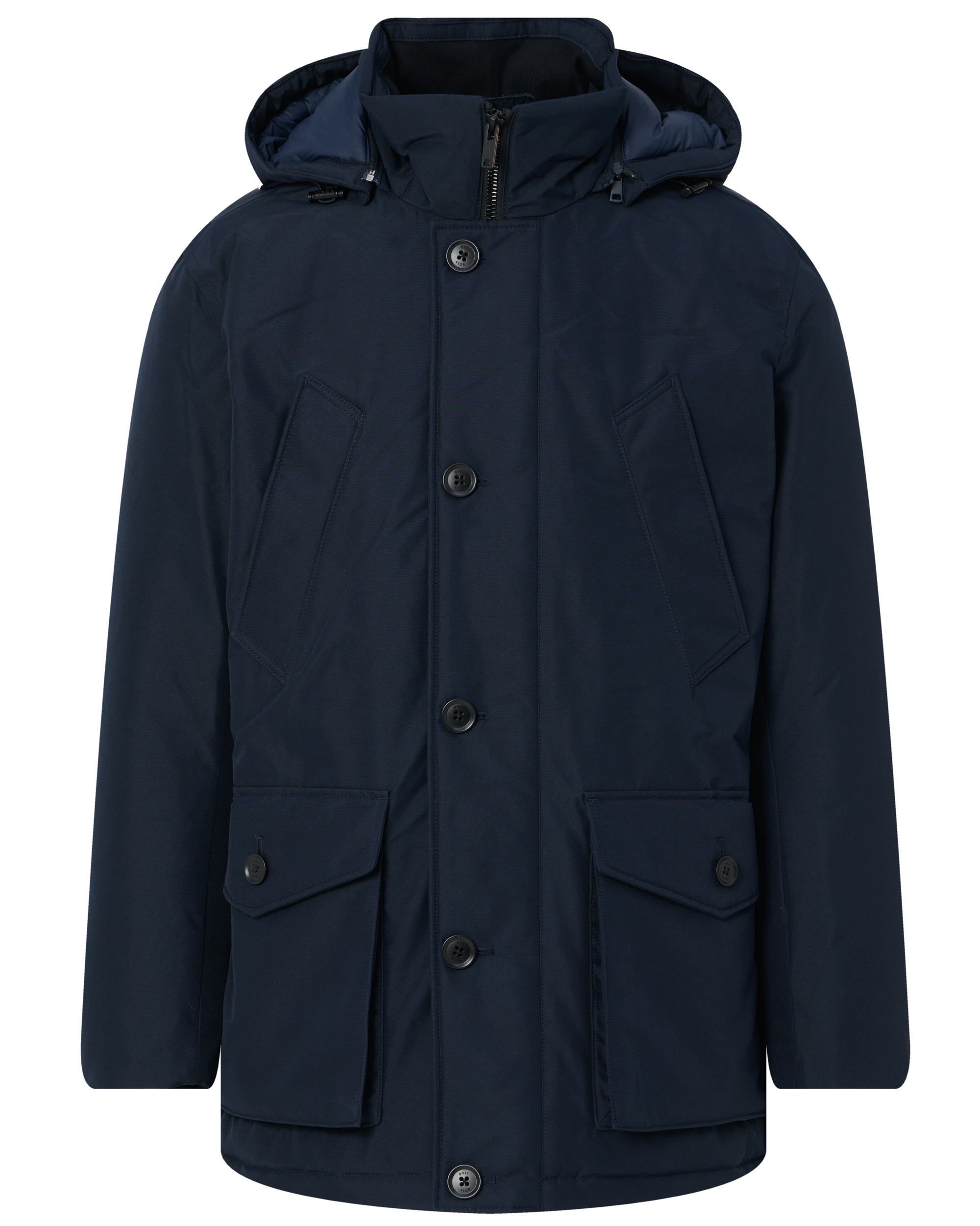 BOSS Green Relaxed fit parka van Boss Menswear Blue Heren