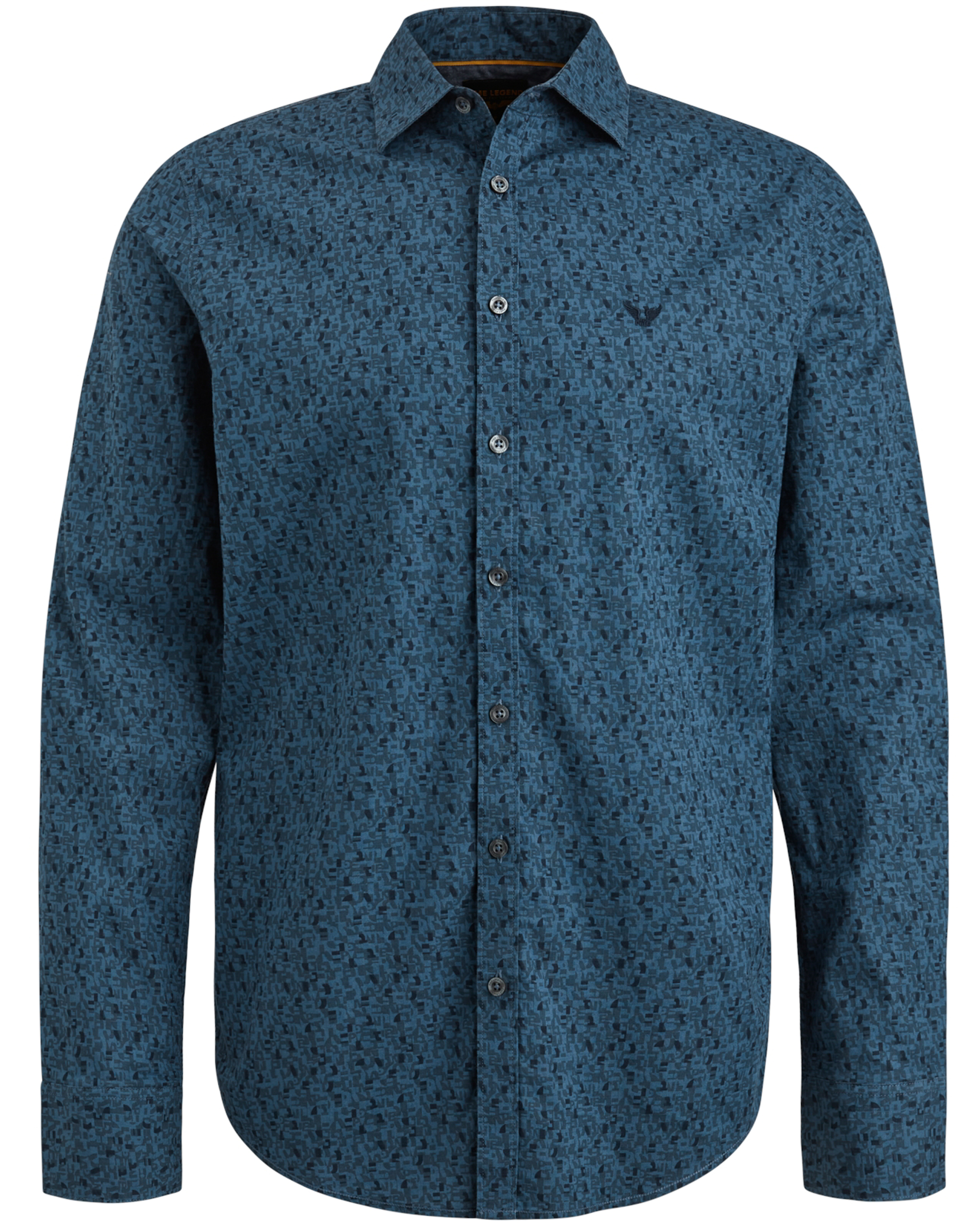 PME Legend slim fit overhemd met all over print donkerblauw