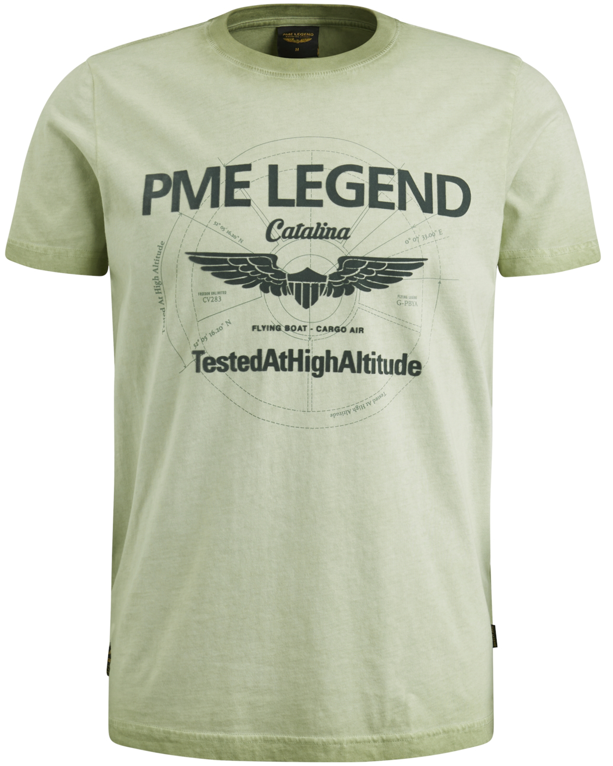 PME Legend regular fit T-shirt met logo lichtgroen