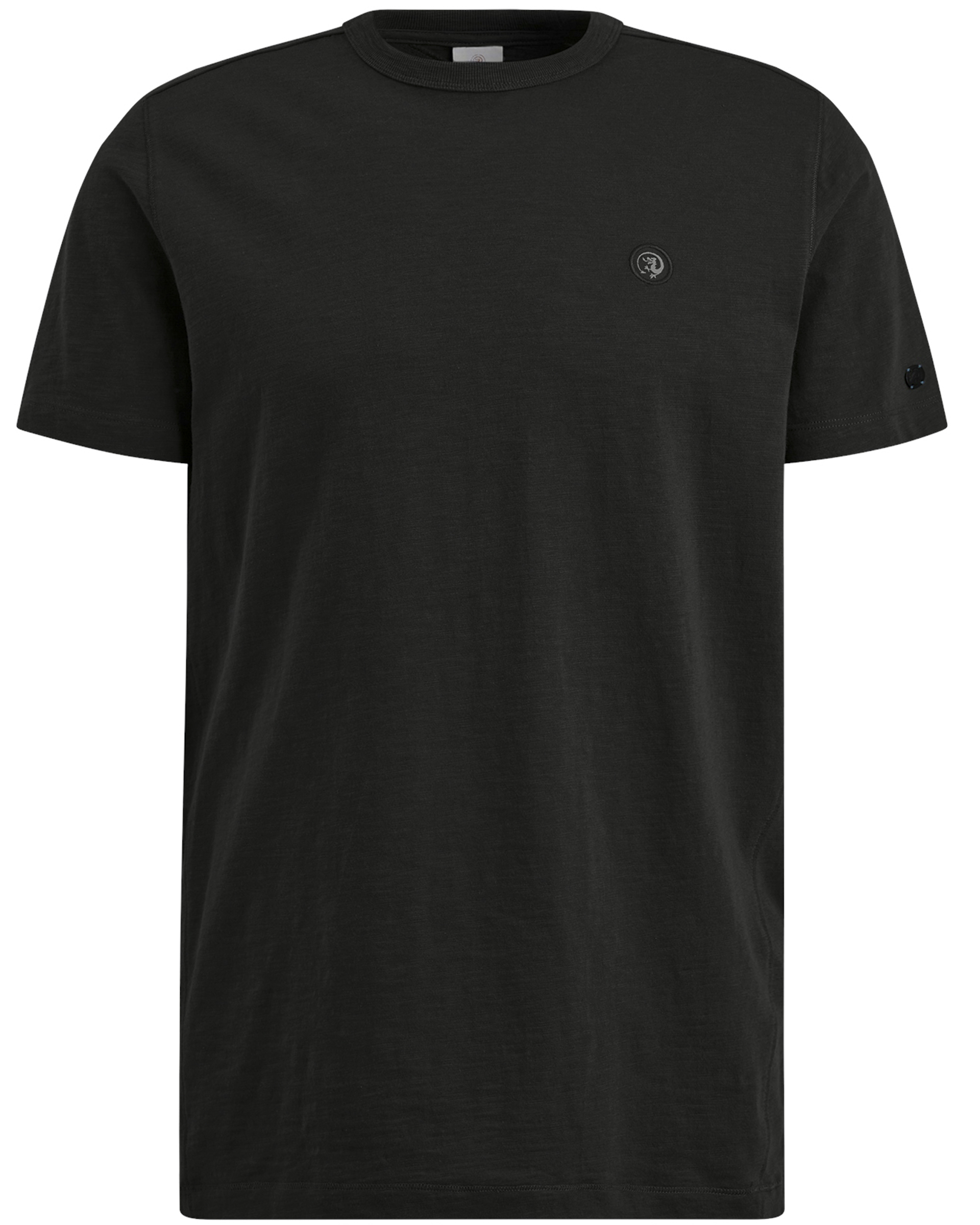 CAST IRON Heren Polo's & T-shirts Short Sleeve R-neck Organic Cotton Slub Essential Zwart