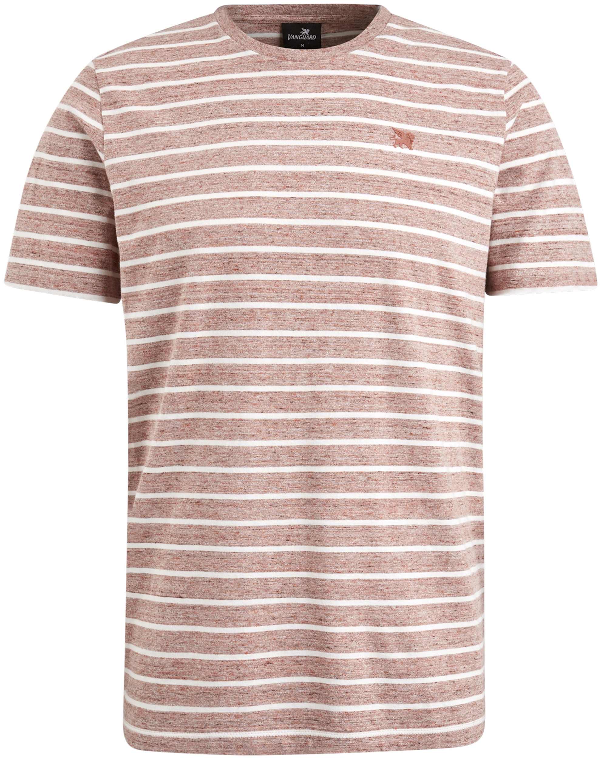 Vanguard Korte Mouw R-Neck Melange Jersey T-Shirt Pink Heren