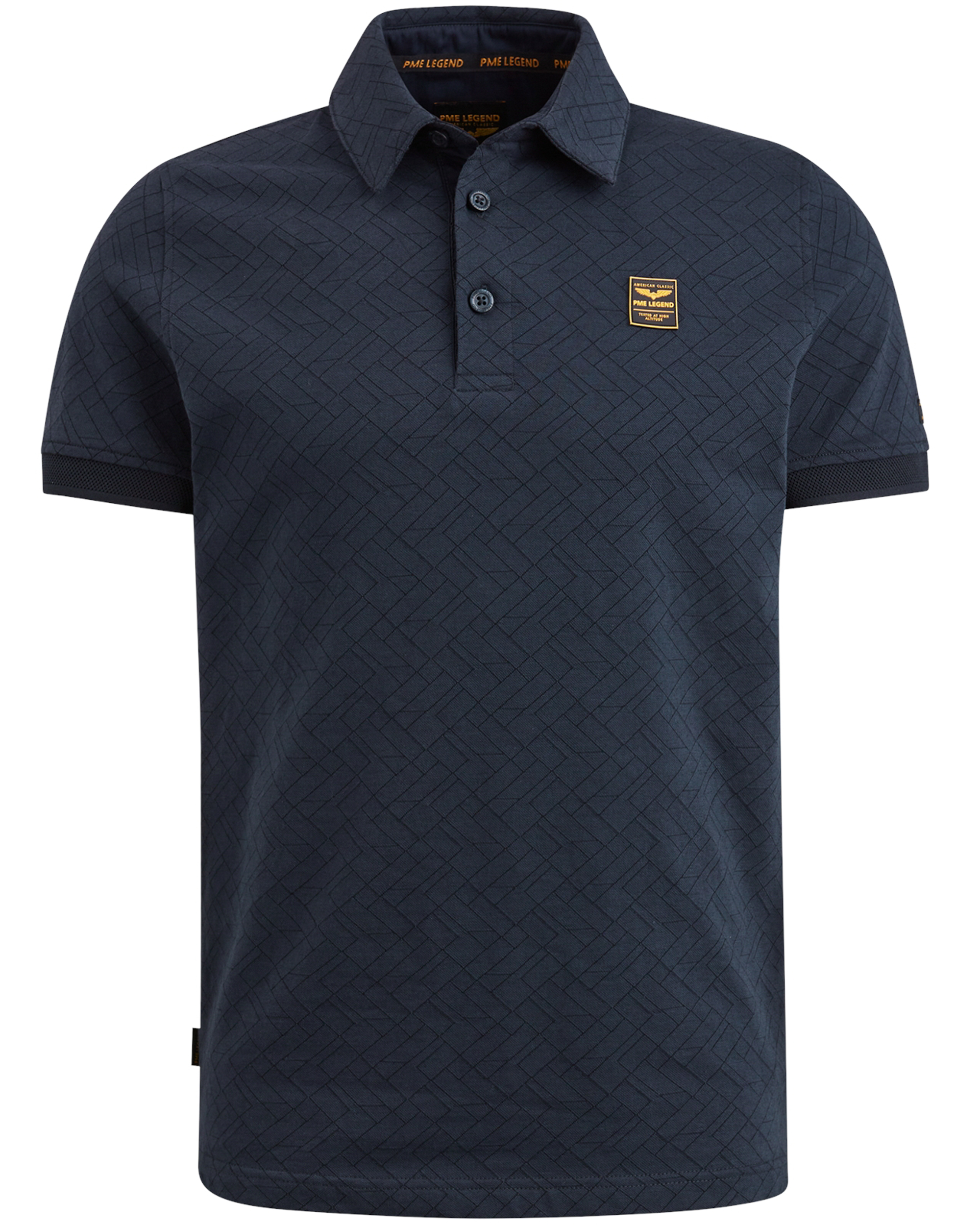 PME LEGEND Heren Polo's & T-shirts Short Sleeve Polo Jacquard Jersey Blauw