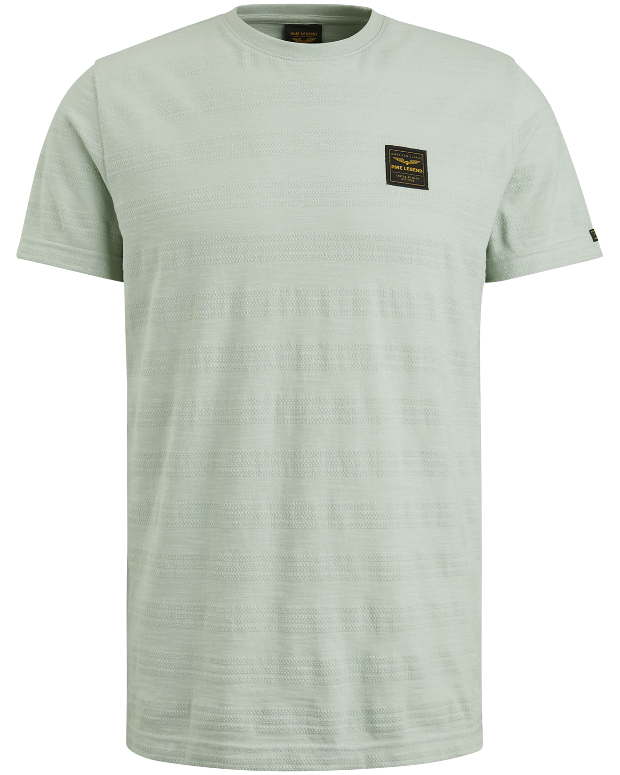 PME Legend T-shirt met ingebreid patroon lichtgroen