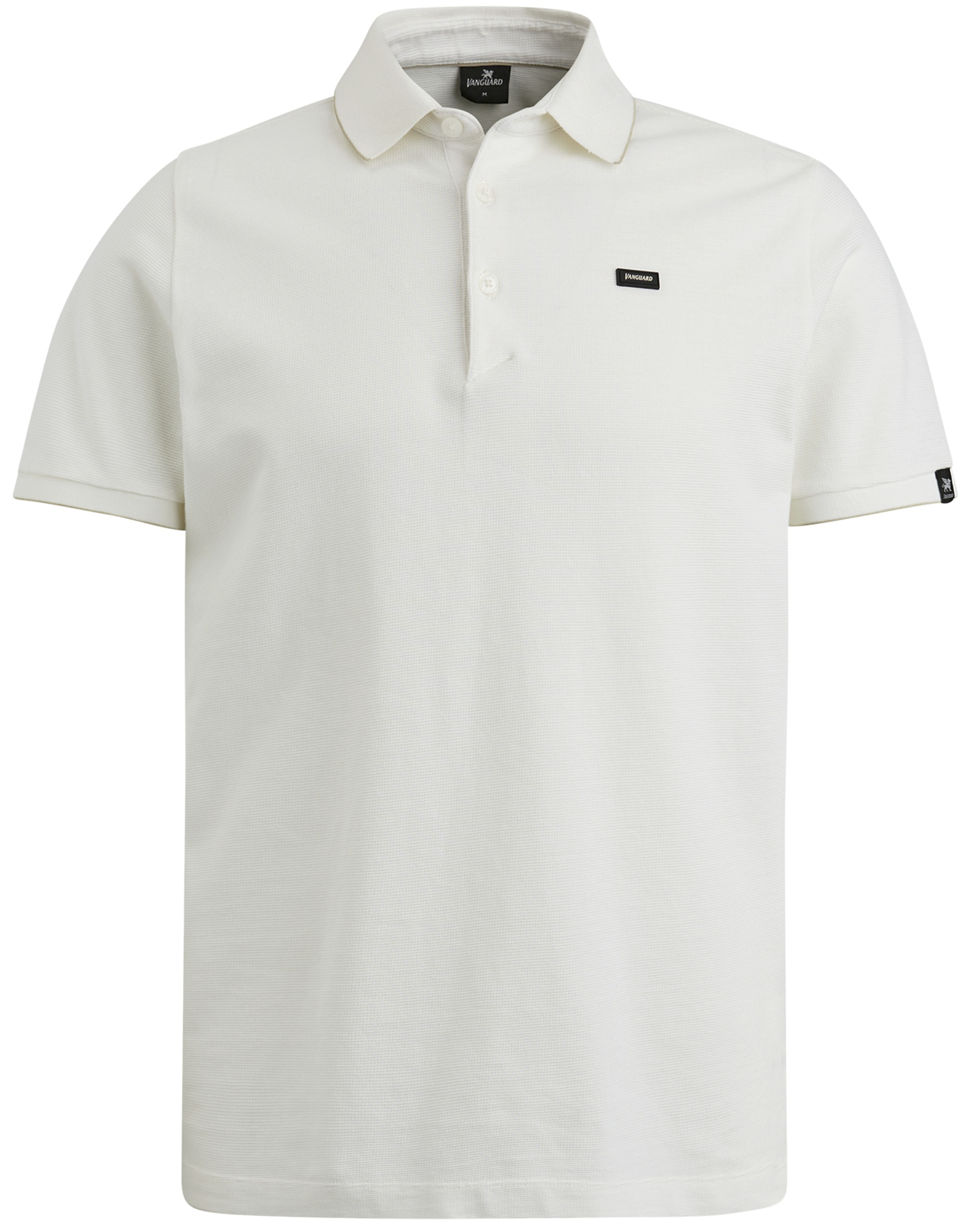 VANGUARD Heren Polo's & T-shirts Short Sleeve Polo Pique Waffle Structure Ecru