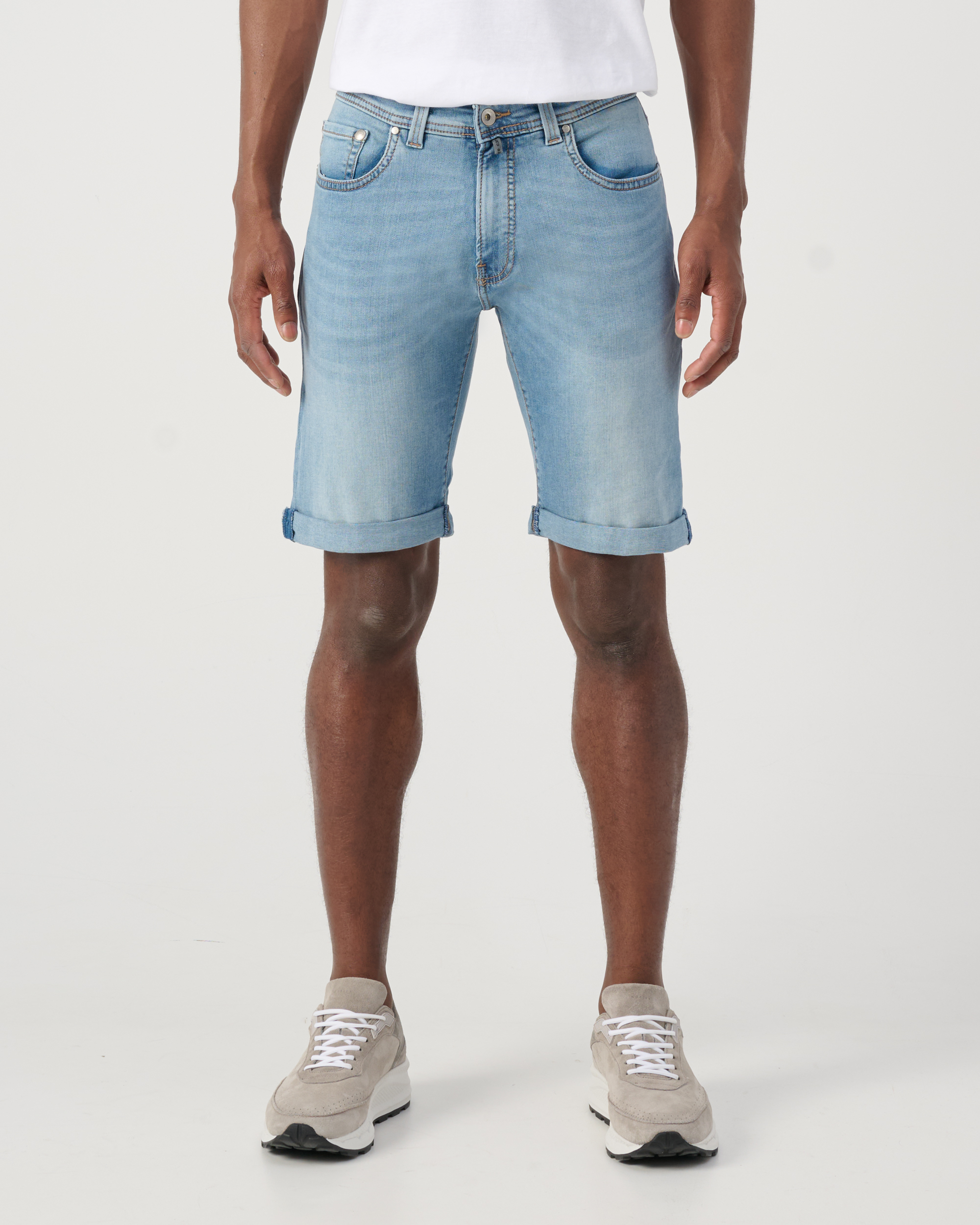 Pierre Cardin Lichtblauwe Shorts 5-Pocket Model Blue Heren