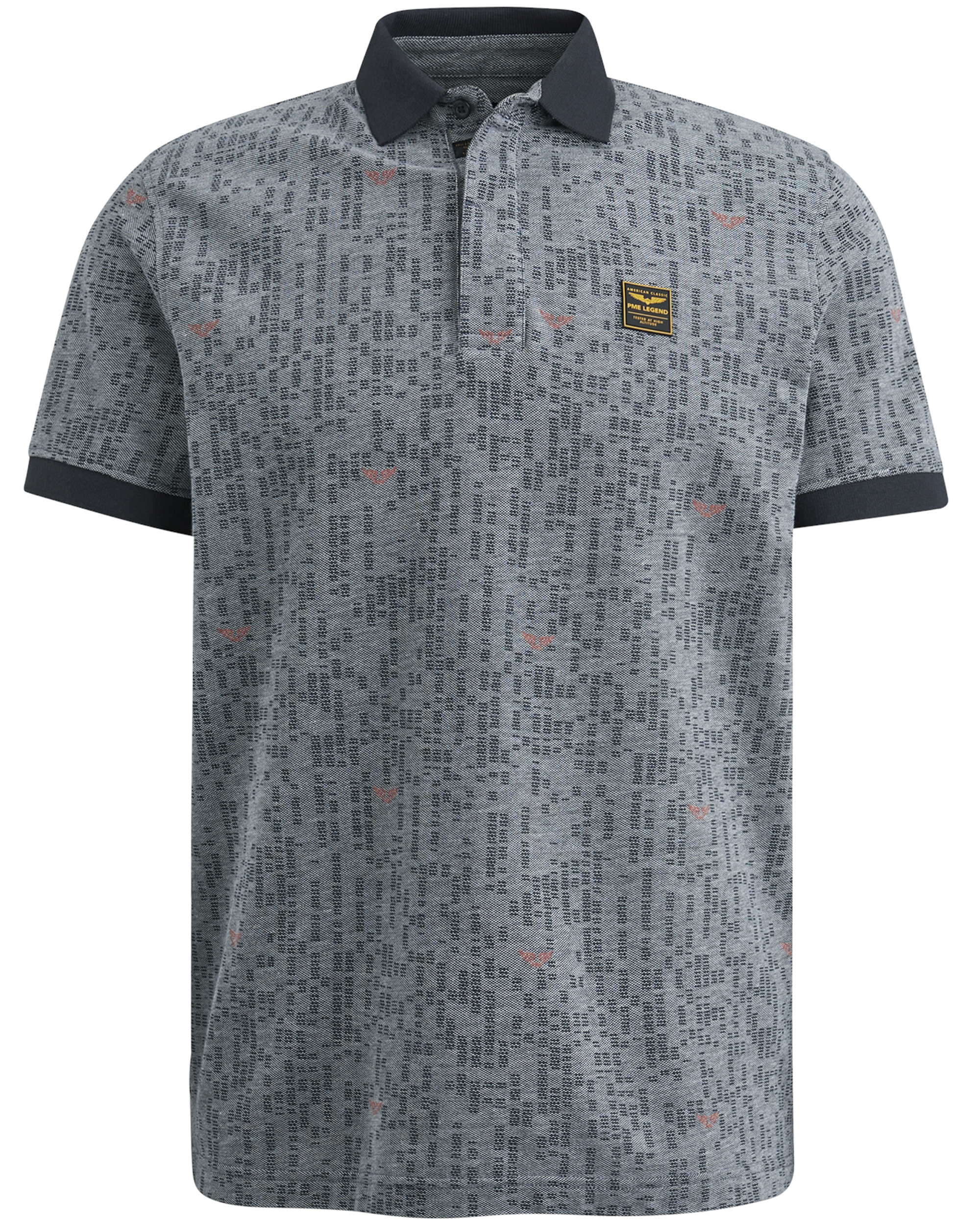PME Legend regular fit polo met all over print blauw