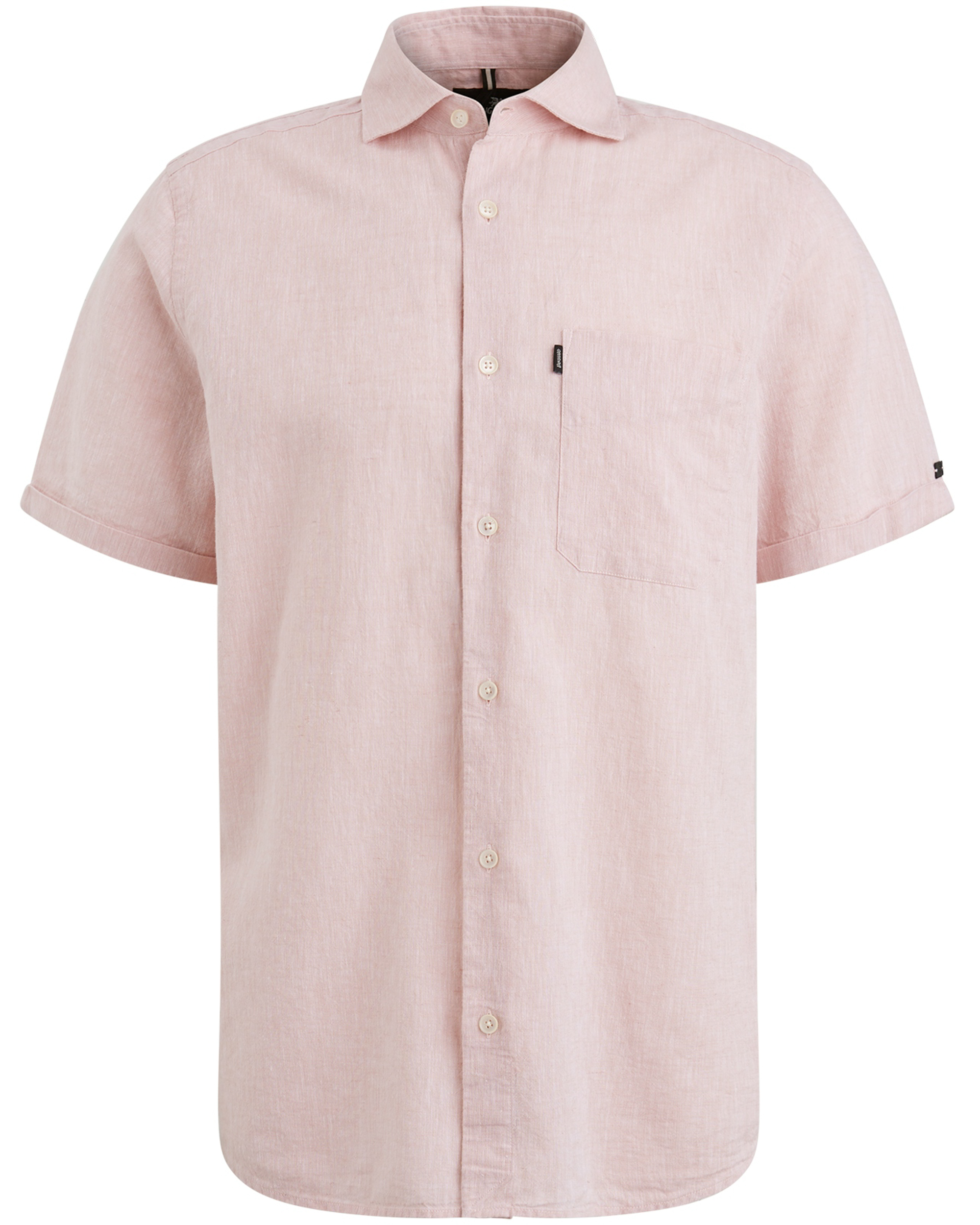Vanguard Korte Mouw Linnen Katoen Overhemd Pink Heren