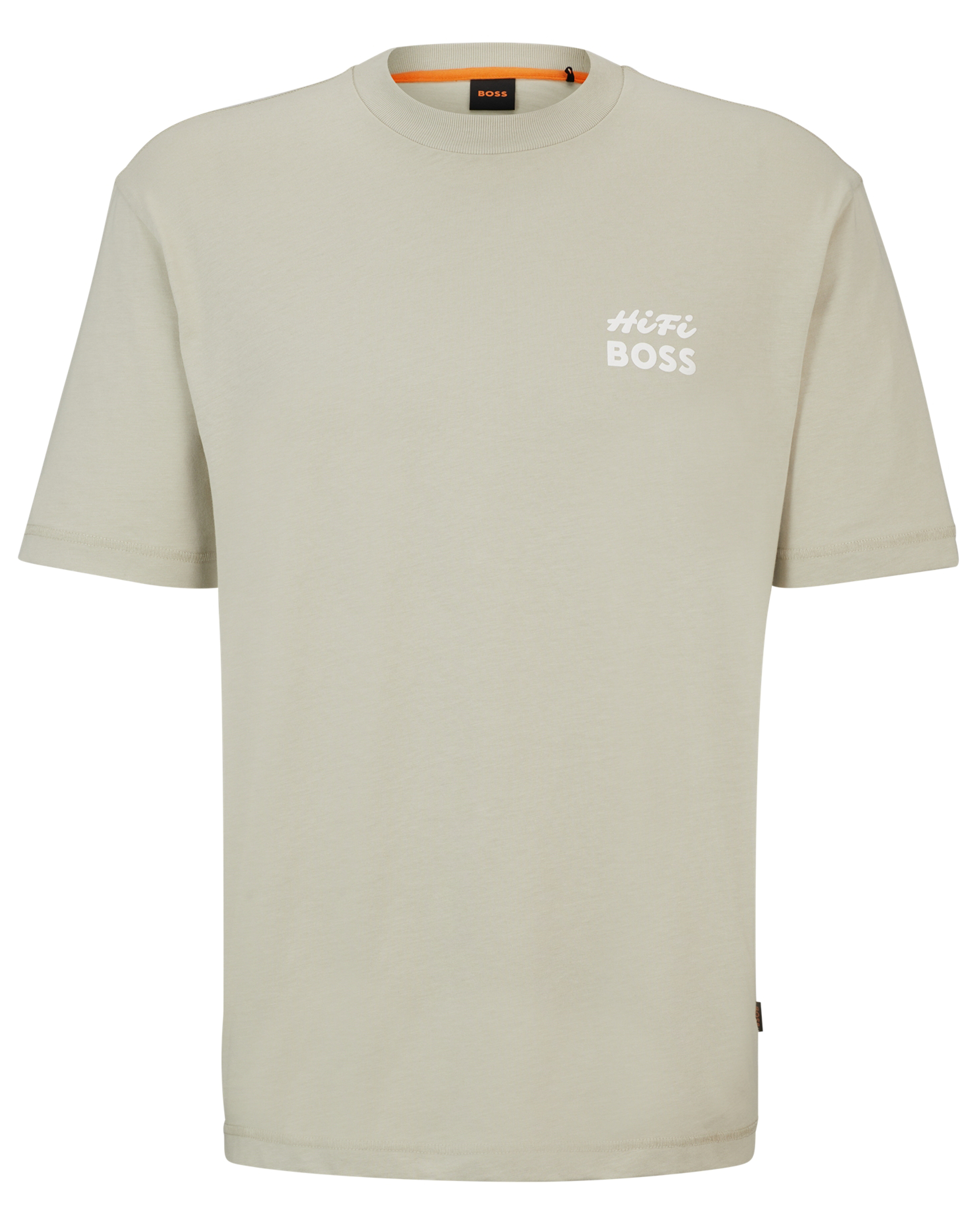 BOSS oversized T-shirt TE_RECORDS met backprint light beige