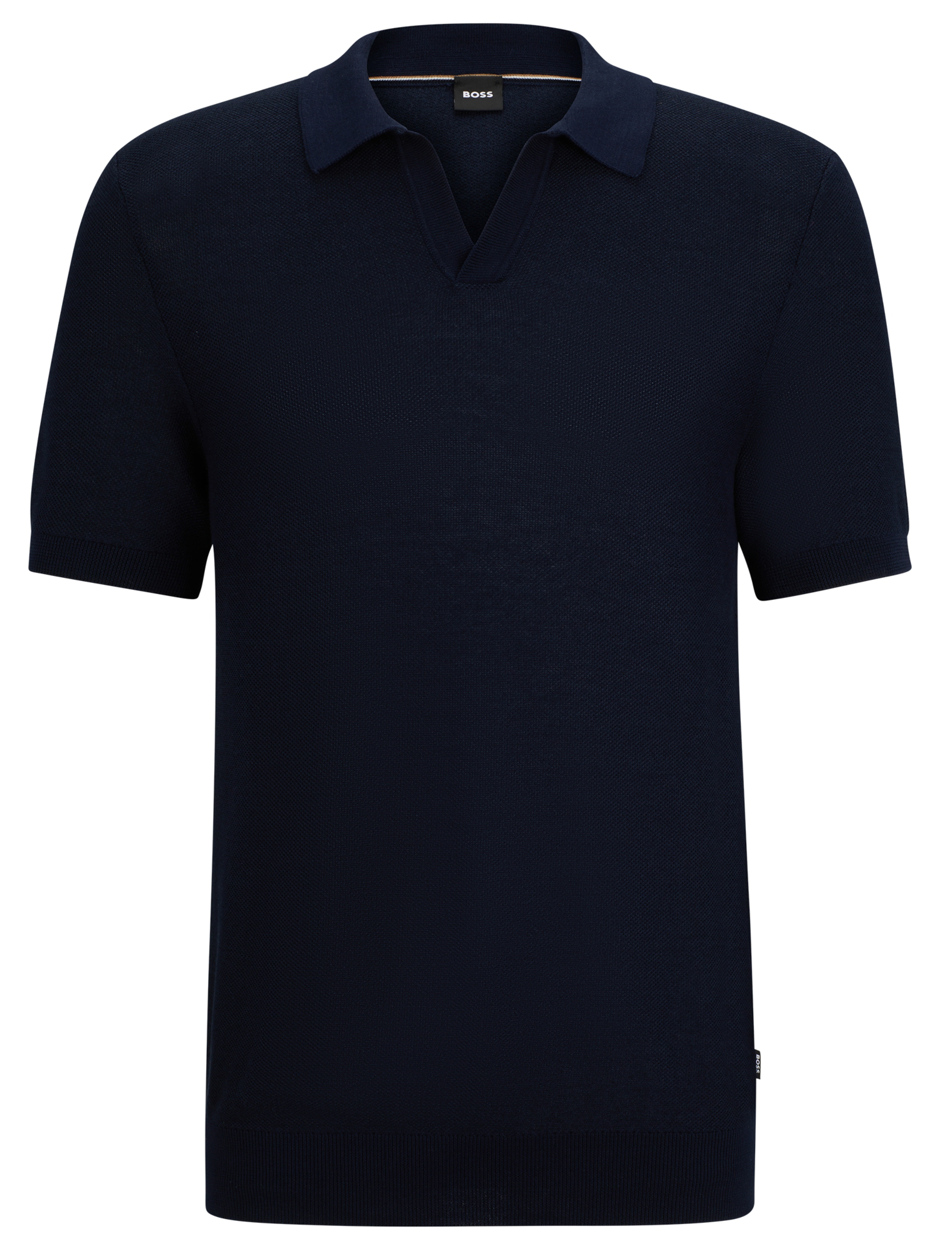 Hugo Boss Gestructureerd Katoenen Poloshirt Tempio Stijl Blue Heren