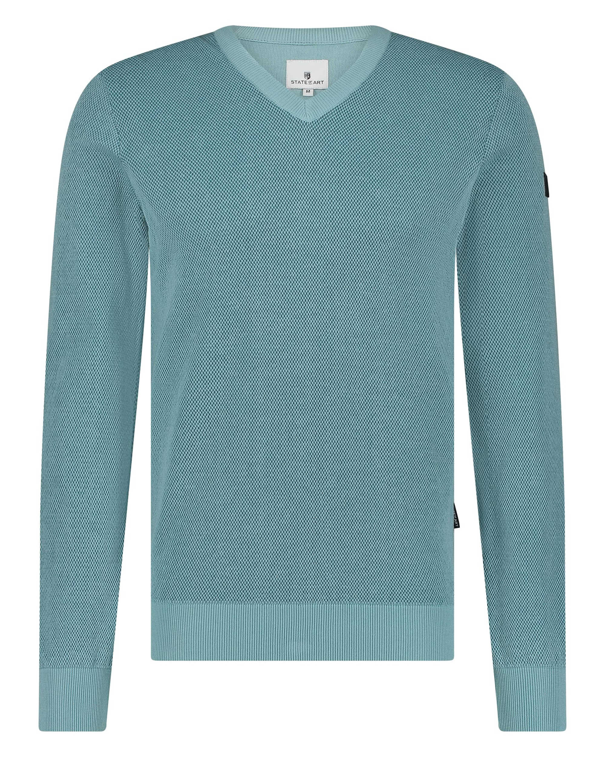 State of Art V-Neck Plain Pullover Sweater Blue Heren