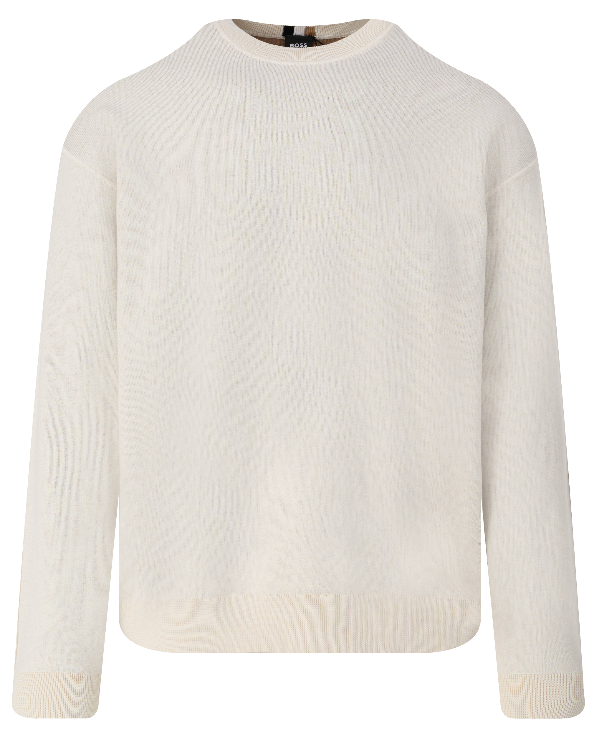 Boss Katoen Room Crew Neck Sweater White Heren