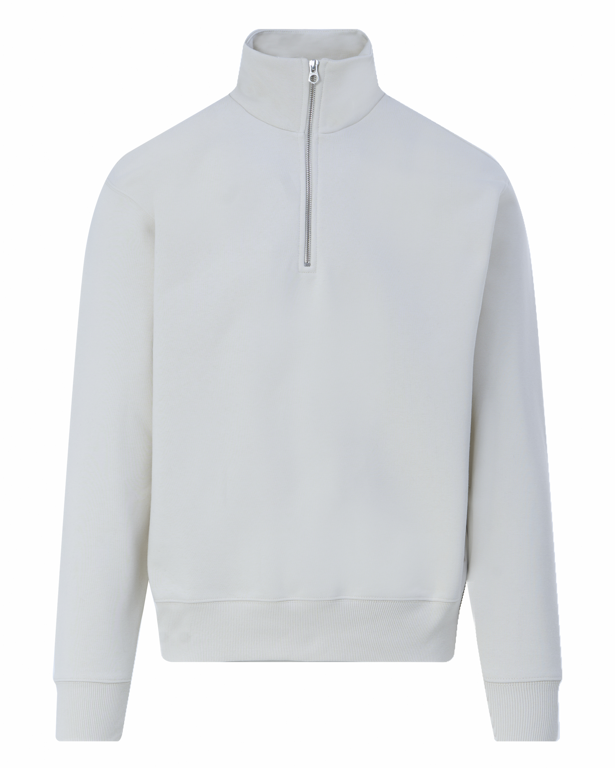 Denham Moderne Half Zip Sweater White Heren