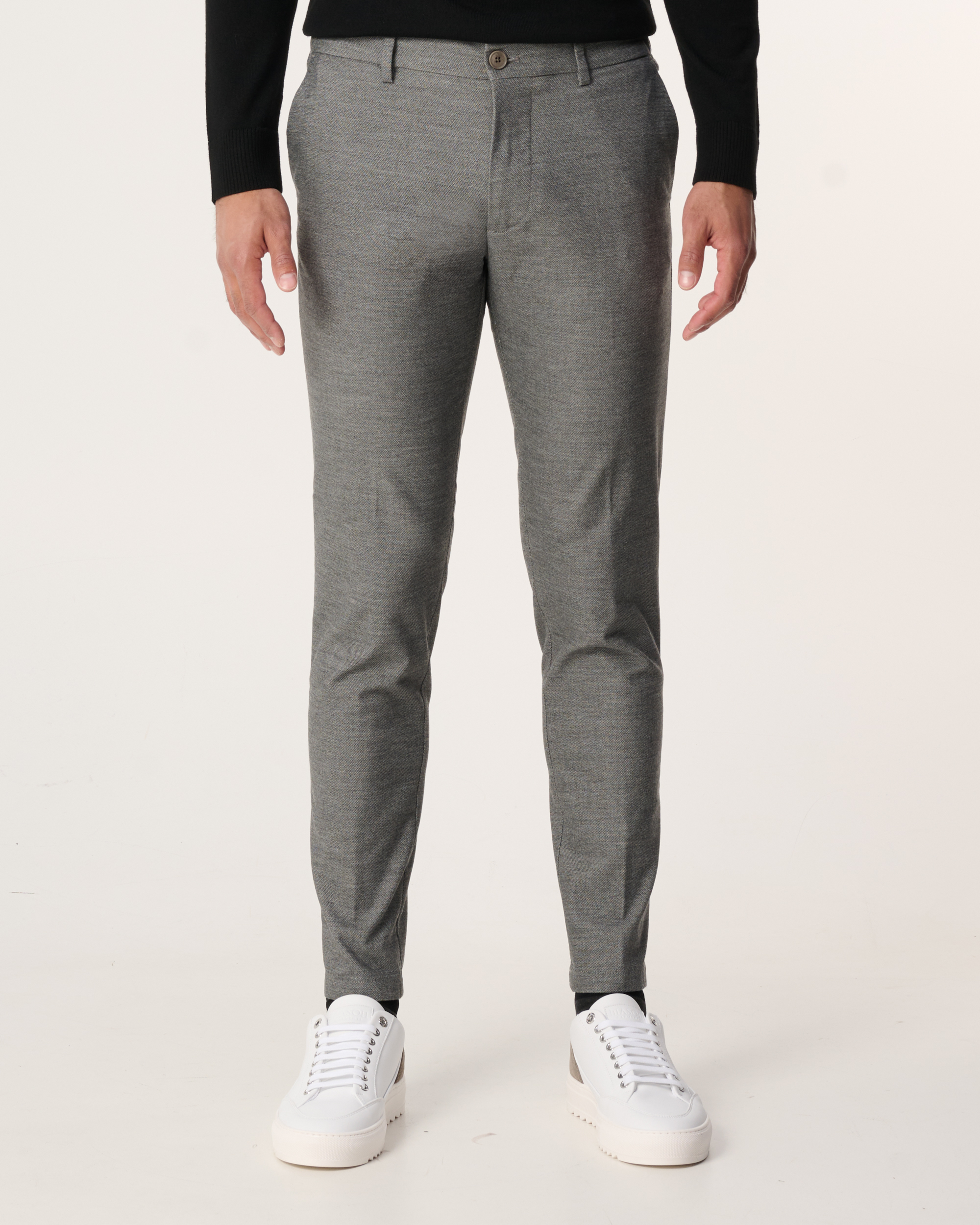 Drykorn Tapered Fit Broek met Elastische Inzetstukken Gray Heren