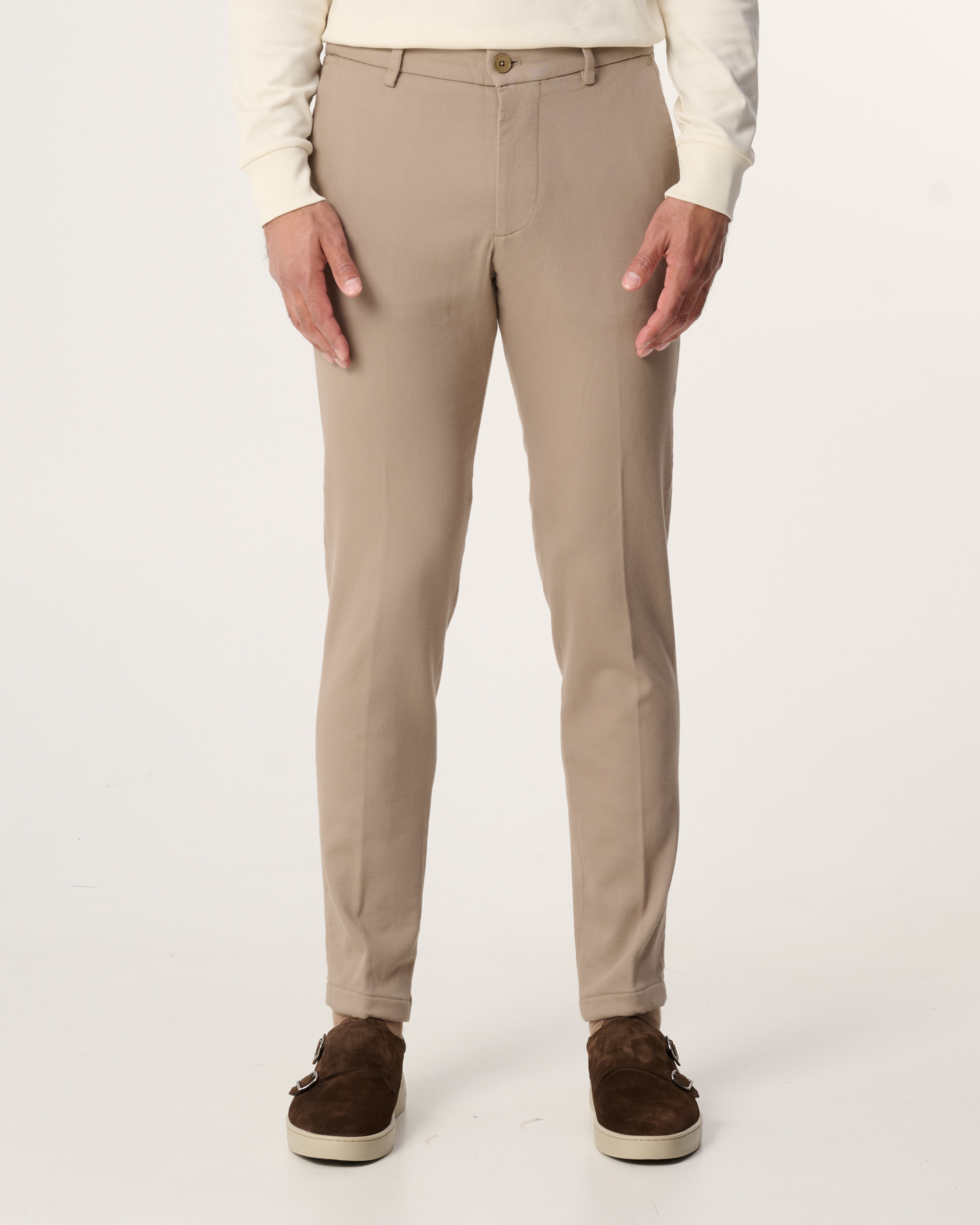 Drykorn Tapered fit stoffen broek met ceintuurlussen model 'AJEND'