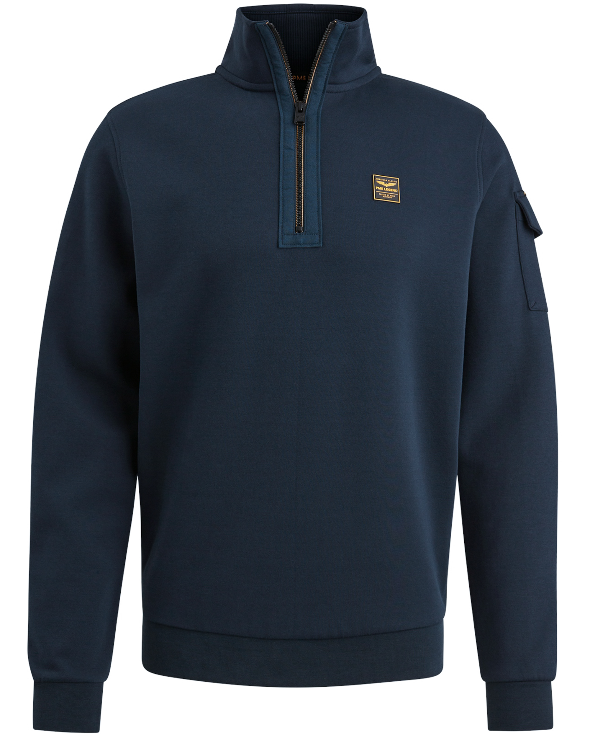 PME LEGEND Heren Truien & Vesten Half Zip Collar Interlock Jersey Blauw