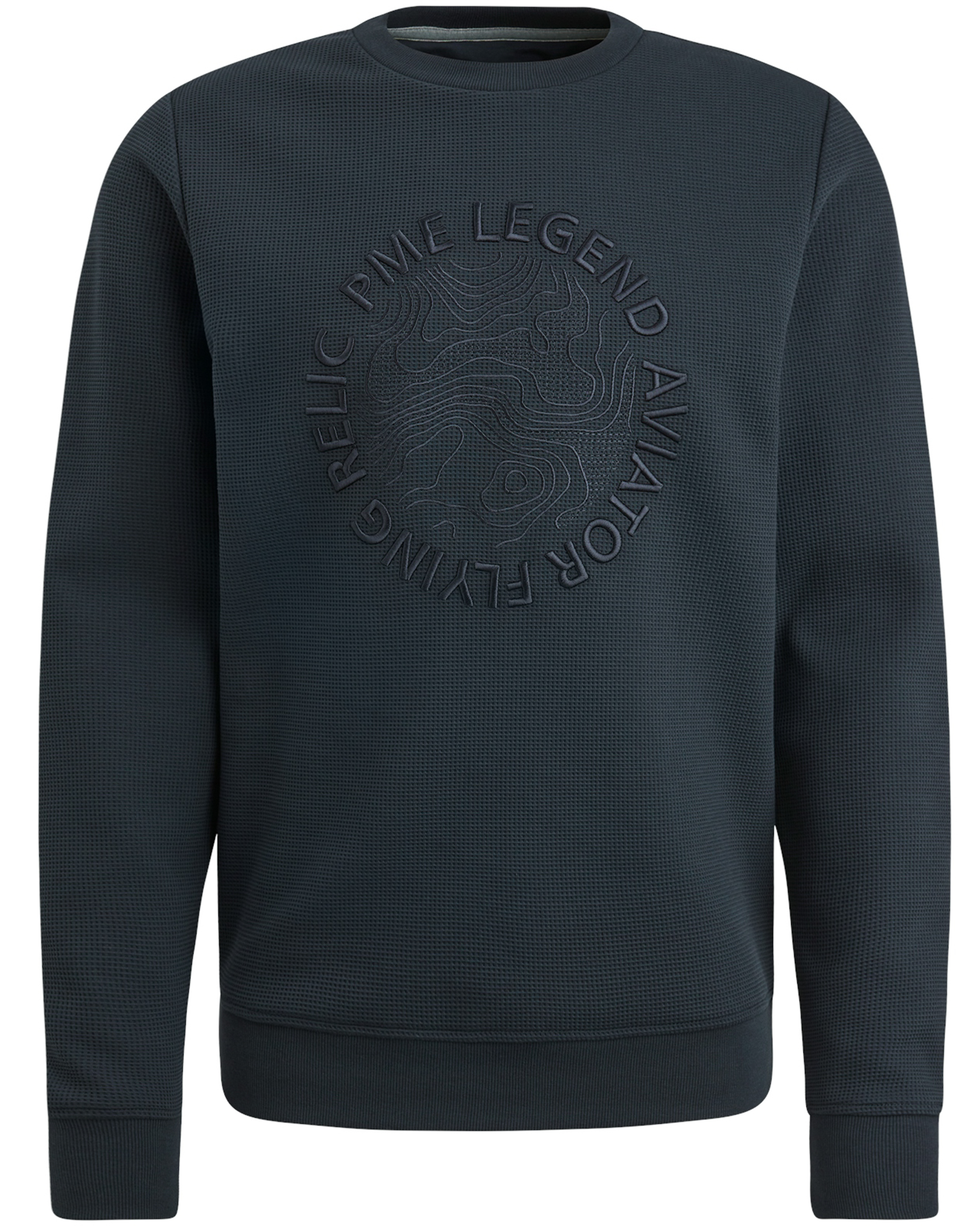 PME LEGEND Heren Truien & Vesten Crewneck Waffle Jersey Blauw