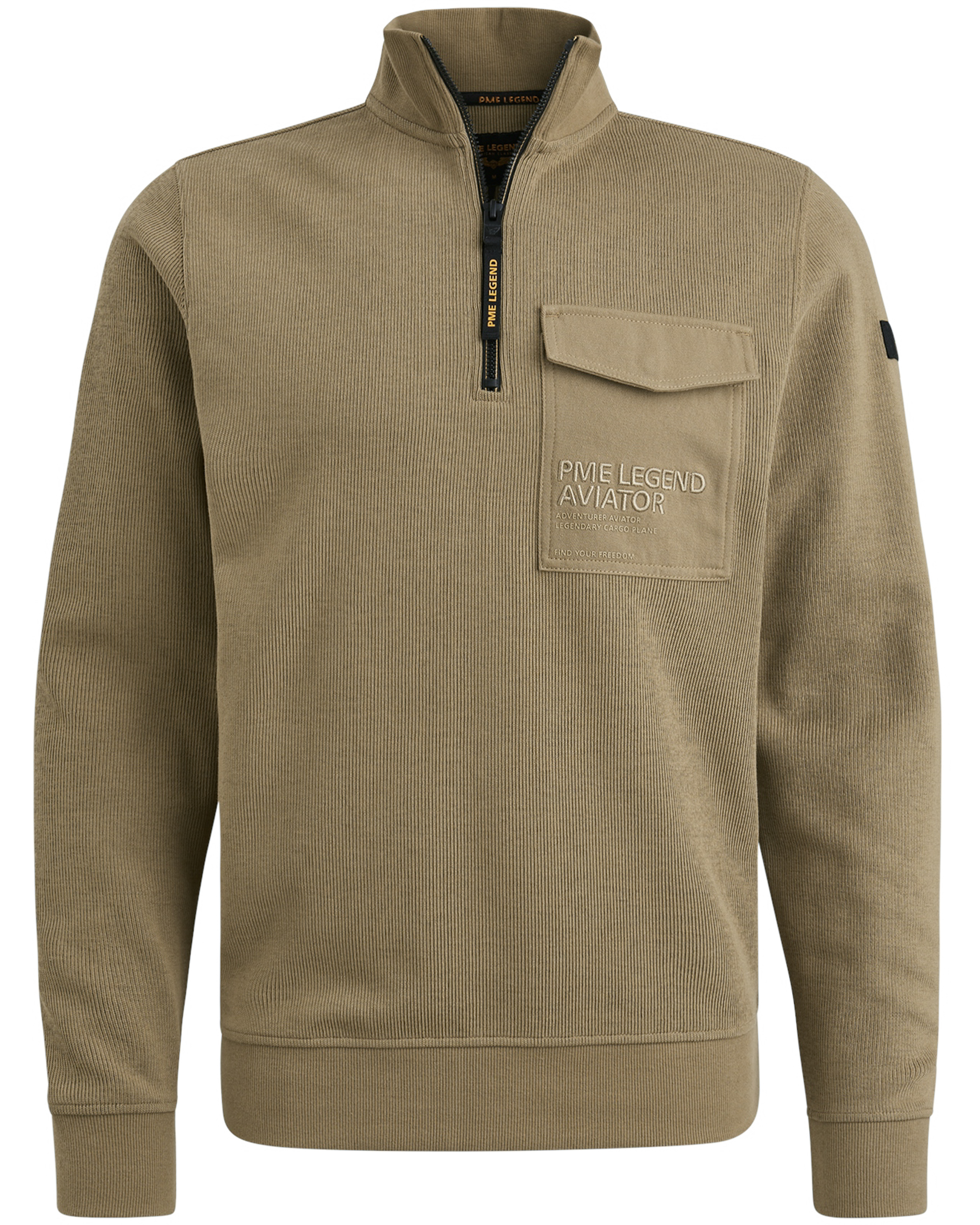 PME Legend Stijlvol heren sweatshirt met halve rits Brown Heren