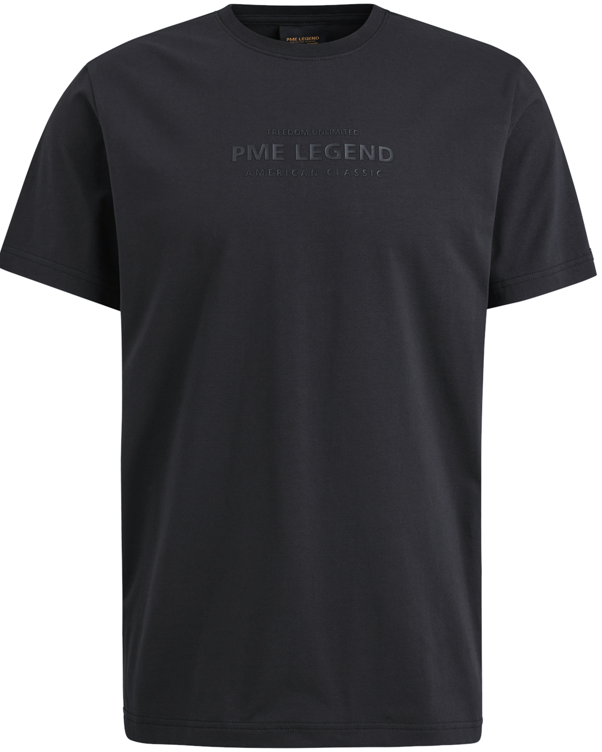 PME LEGEND Heren Polo's & T-shirts Short Sleeve R-neck Cotton Elastane Jersey Zwart