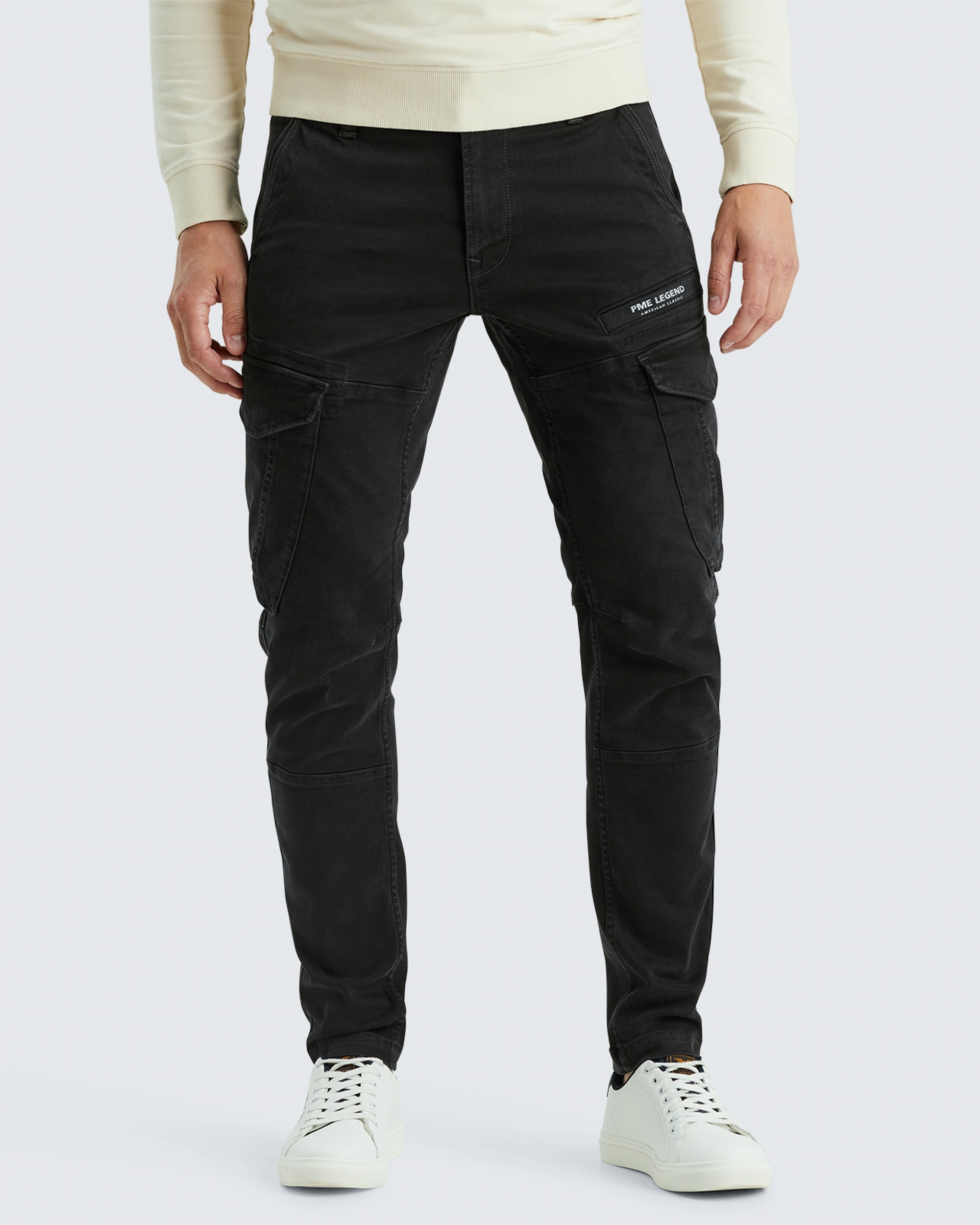 PME LEGEND Heren Broeken Nordrop Cargo Washed Black Denim Zwart