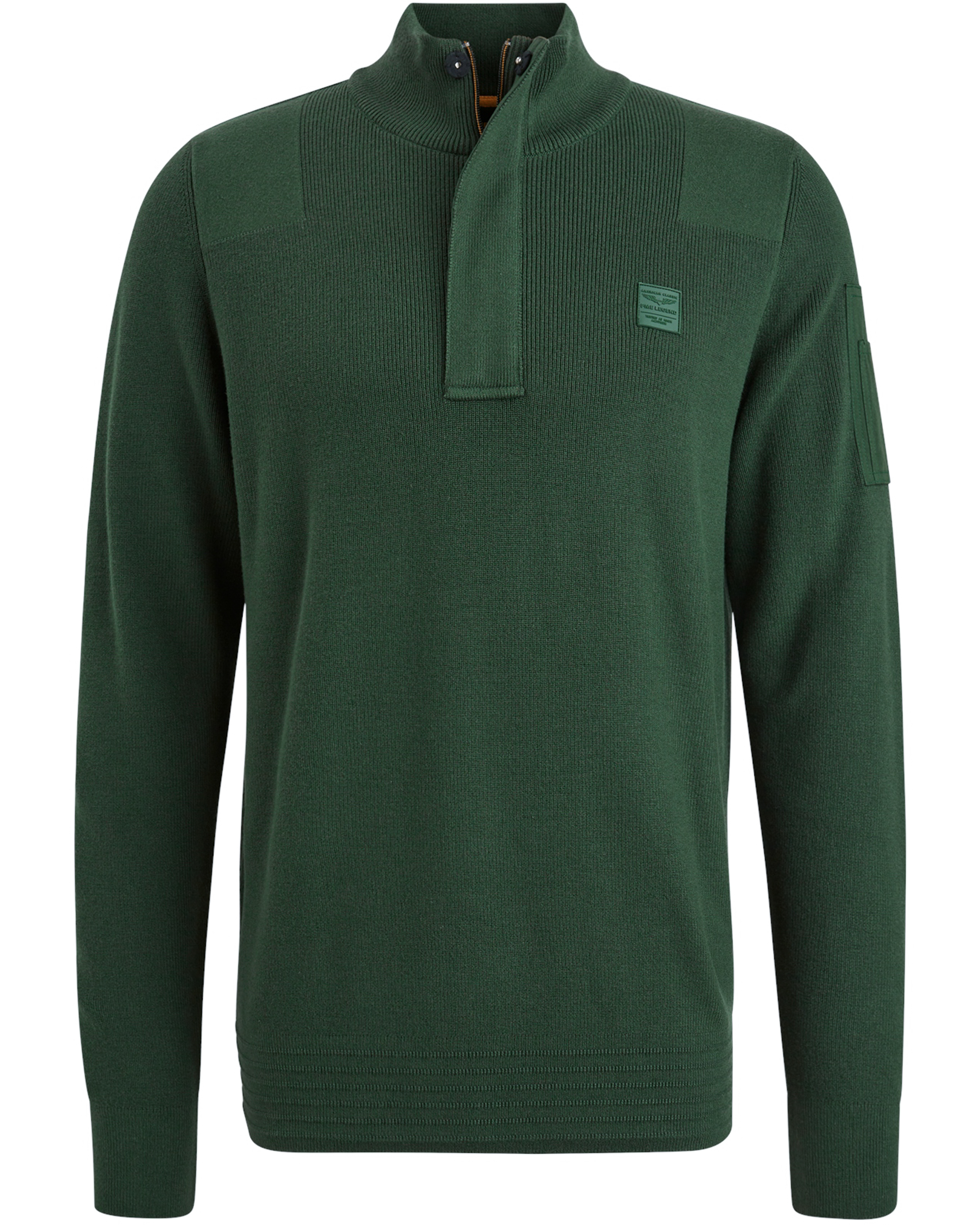 PME LEGEND Heren Truien & Vesten Half Zip Collar Cotton Knit Groen