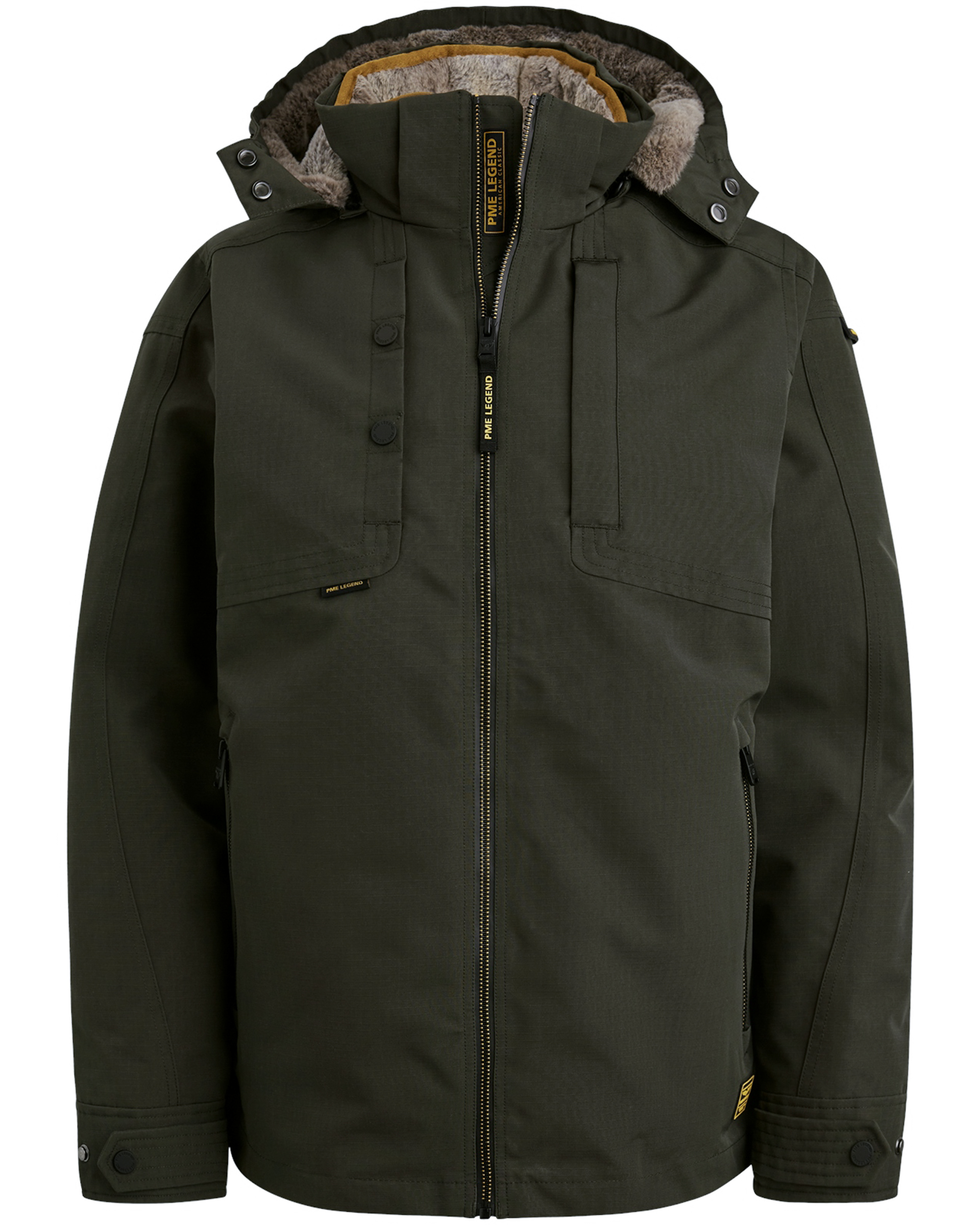 PME LEGEND Heren Jassen Semi Long Jacket Snowpack Trail Ripstop Groen