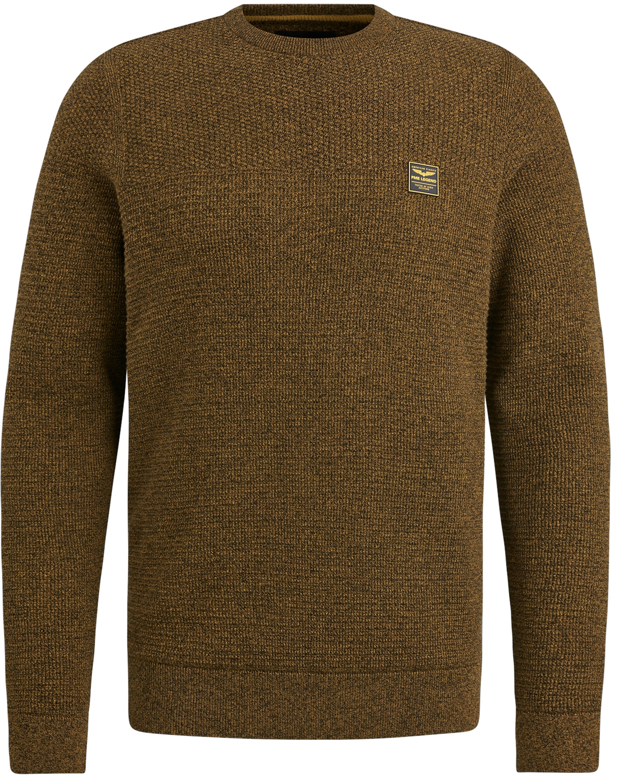 PME Legend Katoen Mouline R-Hals Pullover Brown Heren