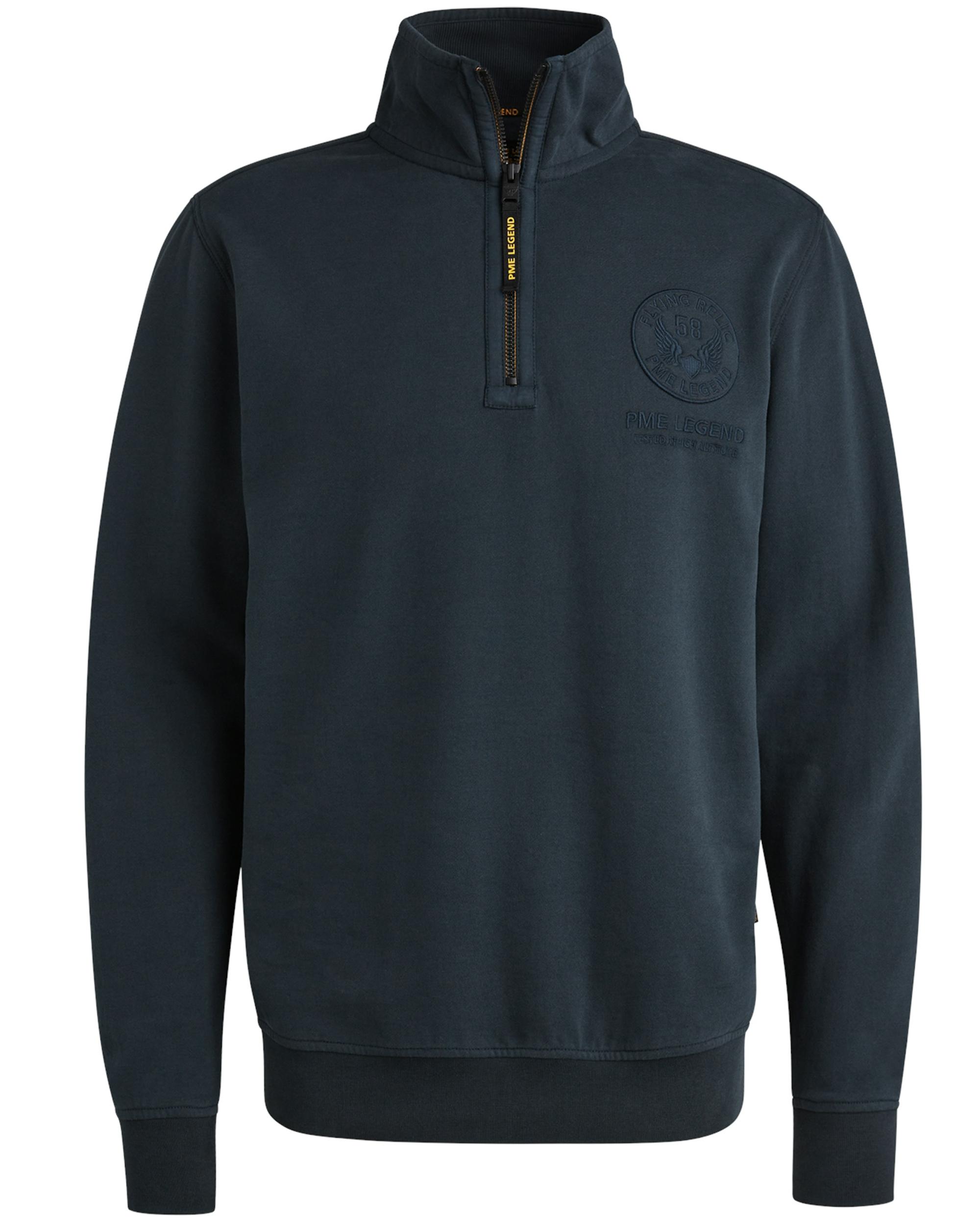 PME Legend Half Zip Pullover in Zacht Terry Blue Heren