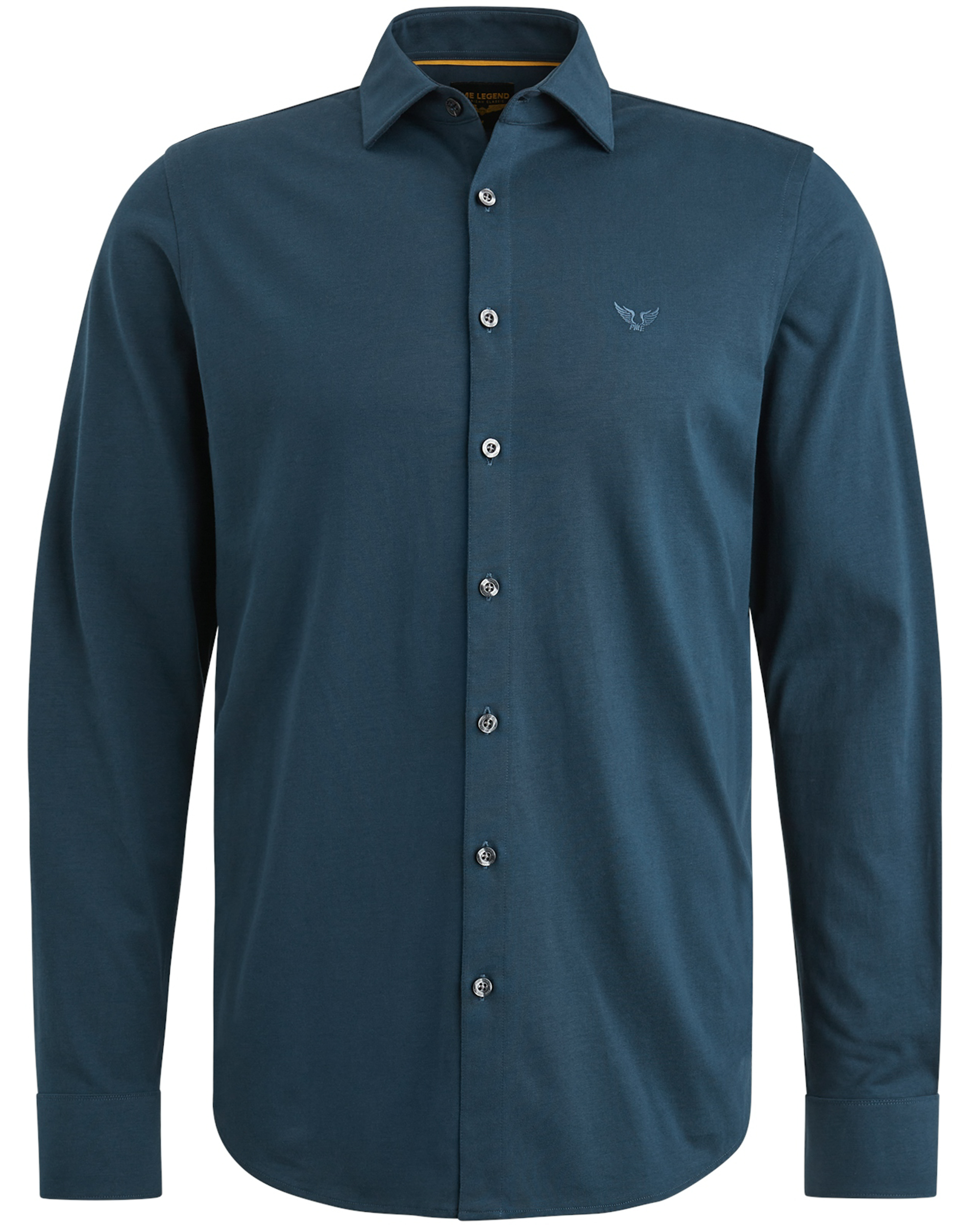 PME Legend Satin Jersey Lange Mouw Shirt Blue Heren