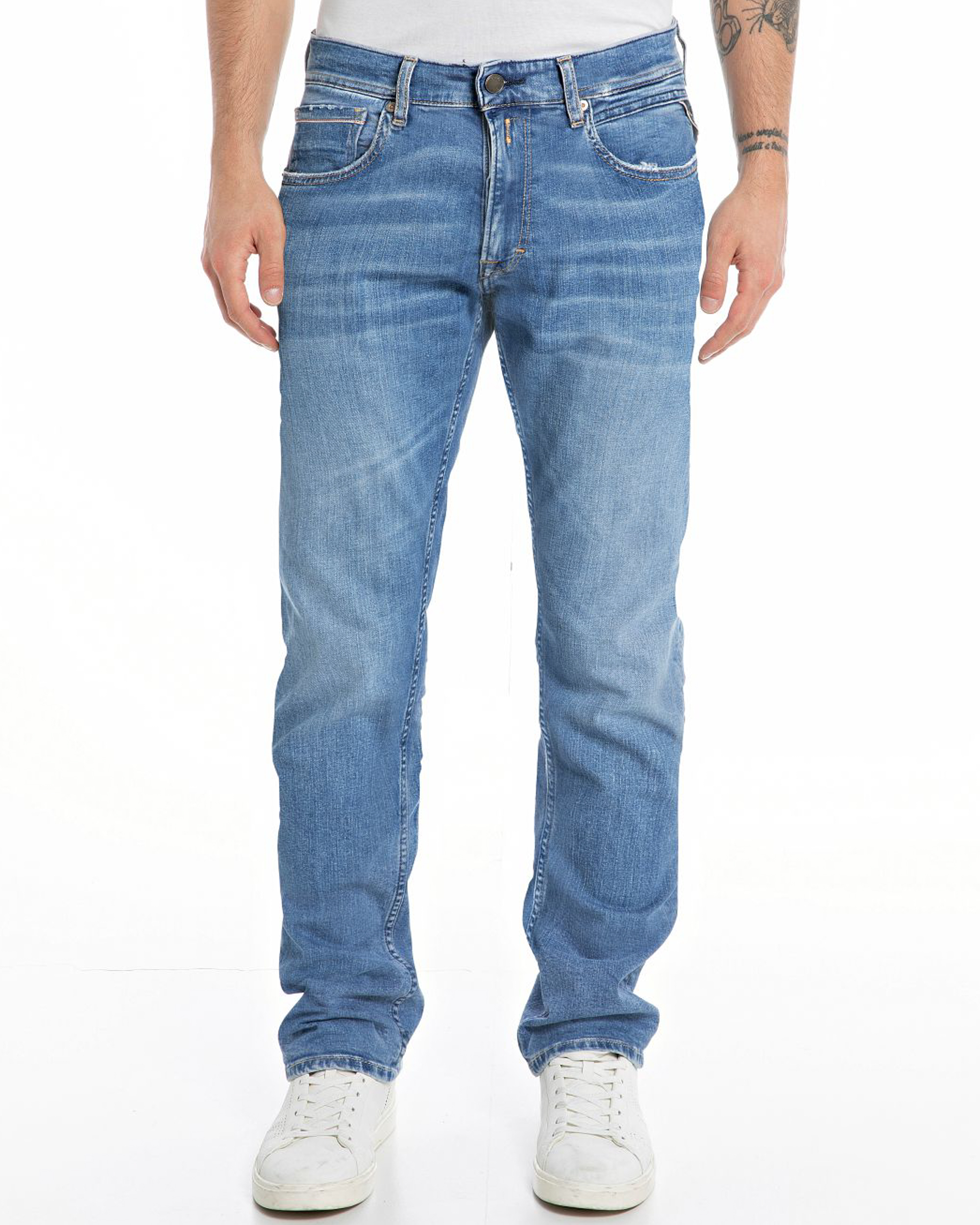 Replay Straight fit jeans in used-look model 'GROVER'