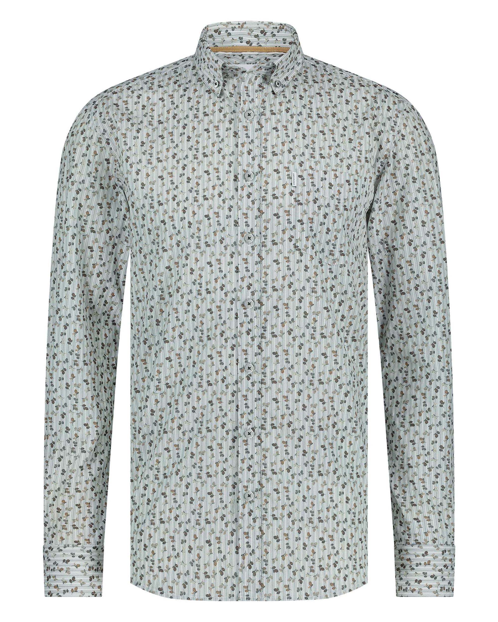 State of Art Casual Groene Overhemd Multicolor Heren