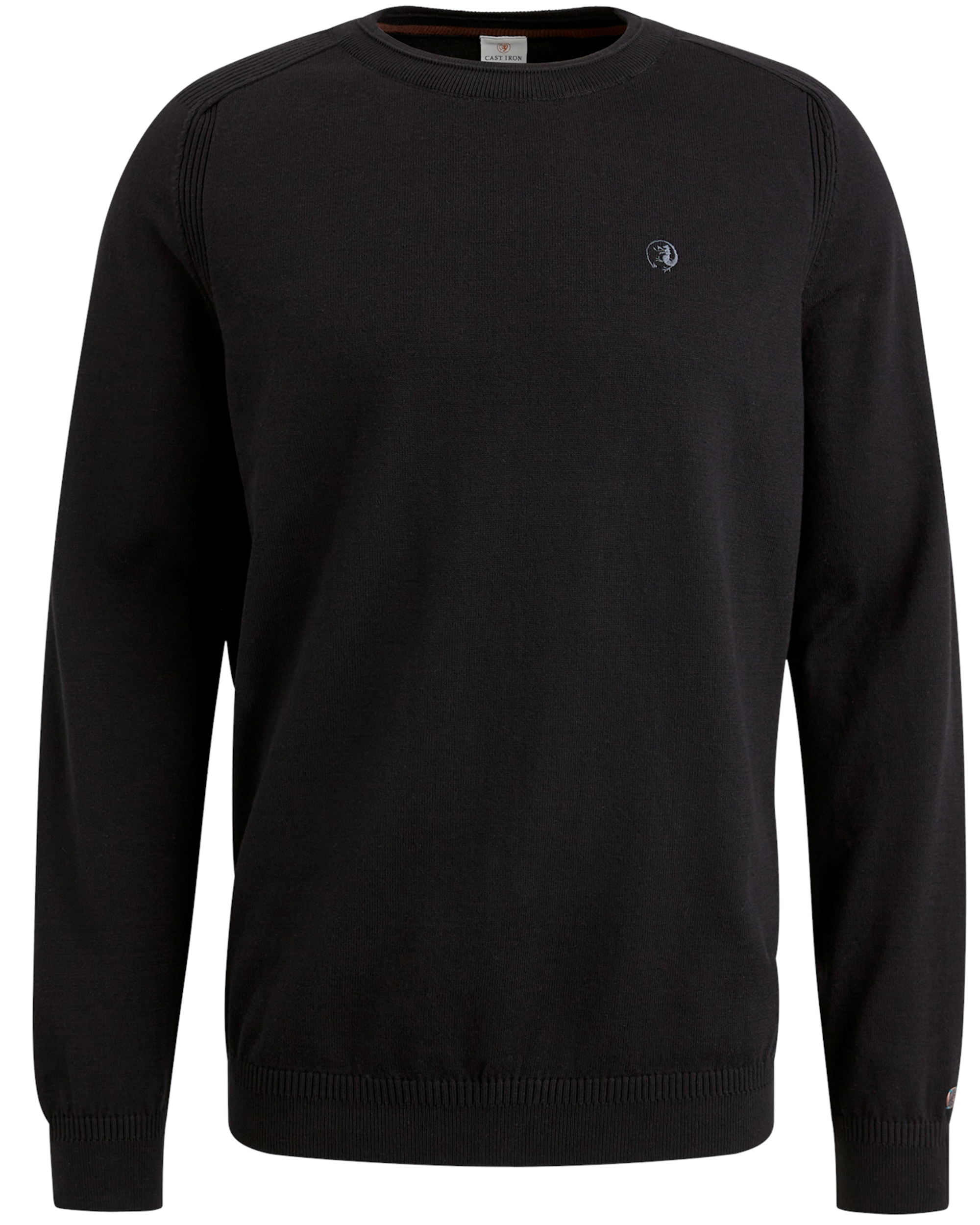 CAST IRON Heren Truien & Vesten Crewneck Essential Cotton Stretch Zwart