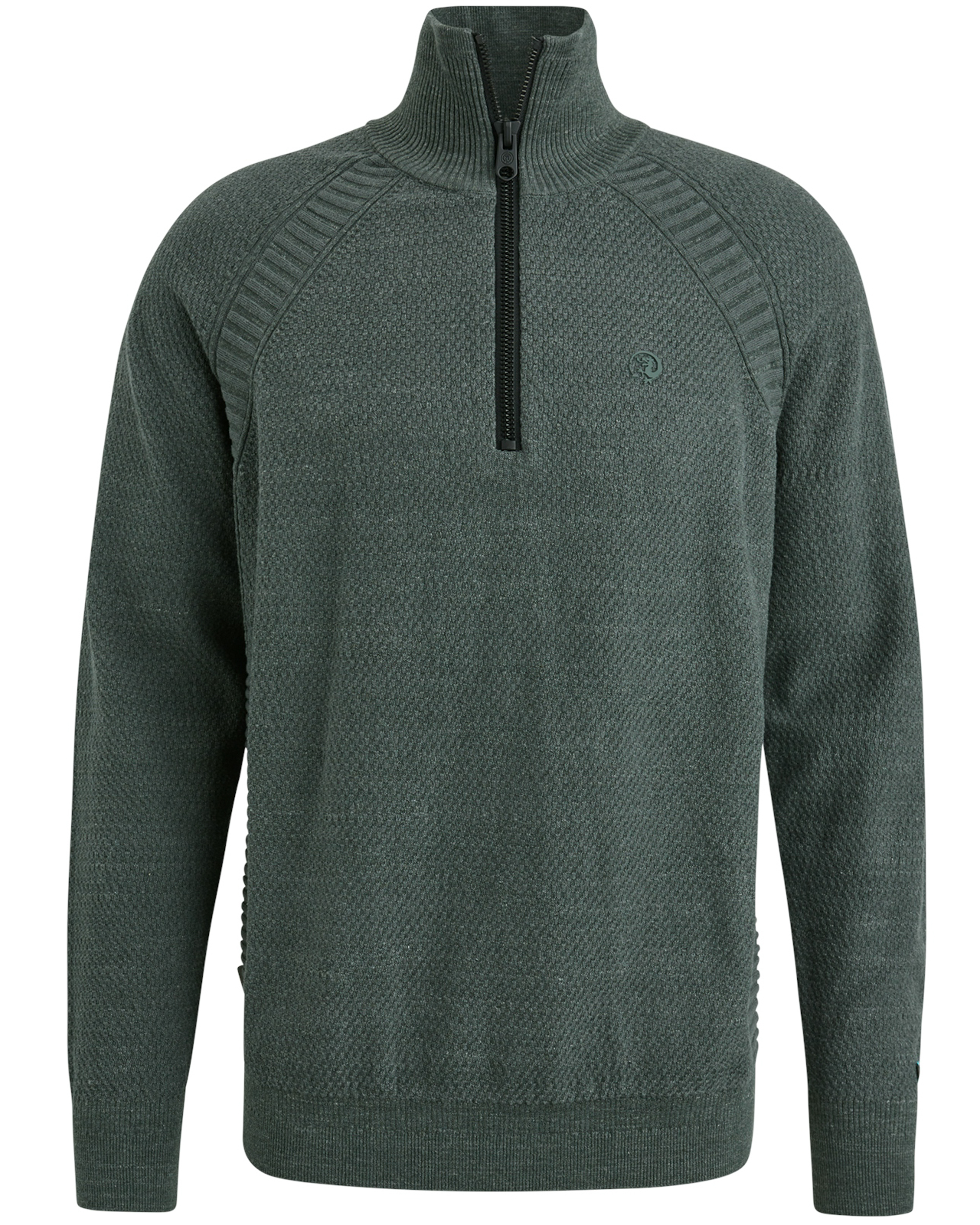 CAST IRON Heren Truien & Vesten Half Zip Collar Cotton Heather Plated Blend Groen