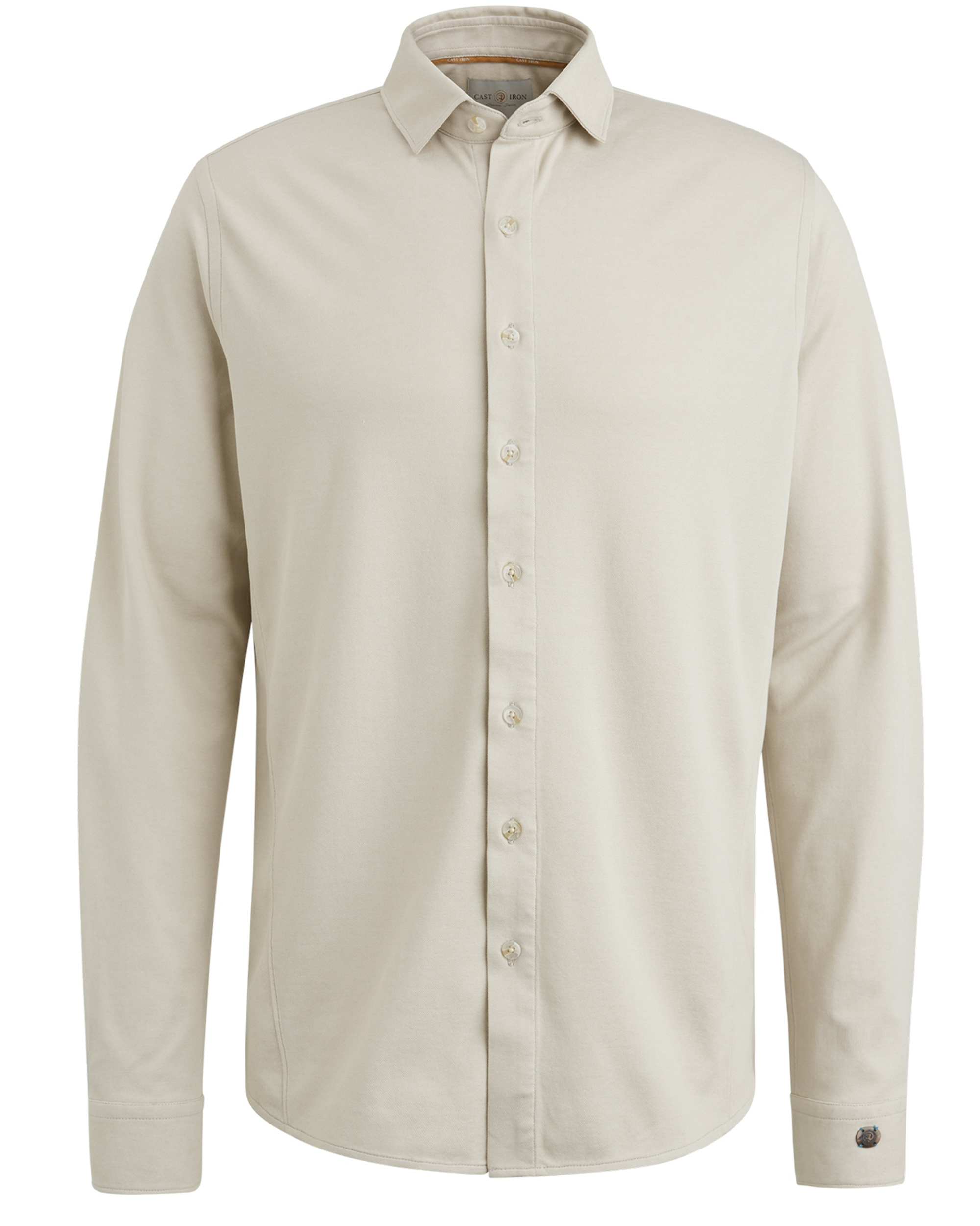 CAST IRON Heren Overhemden Long Sleeve Shirt Cf Tec Tone Interlock Jersey Beige