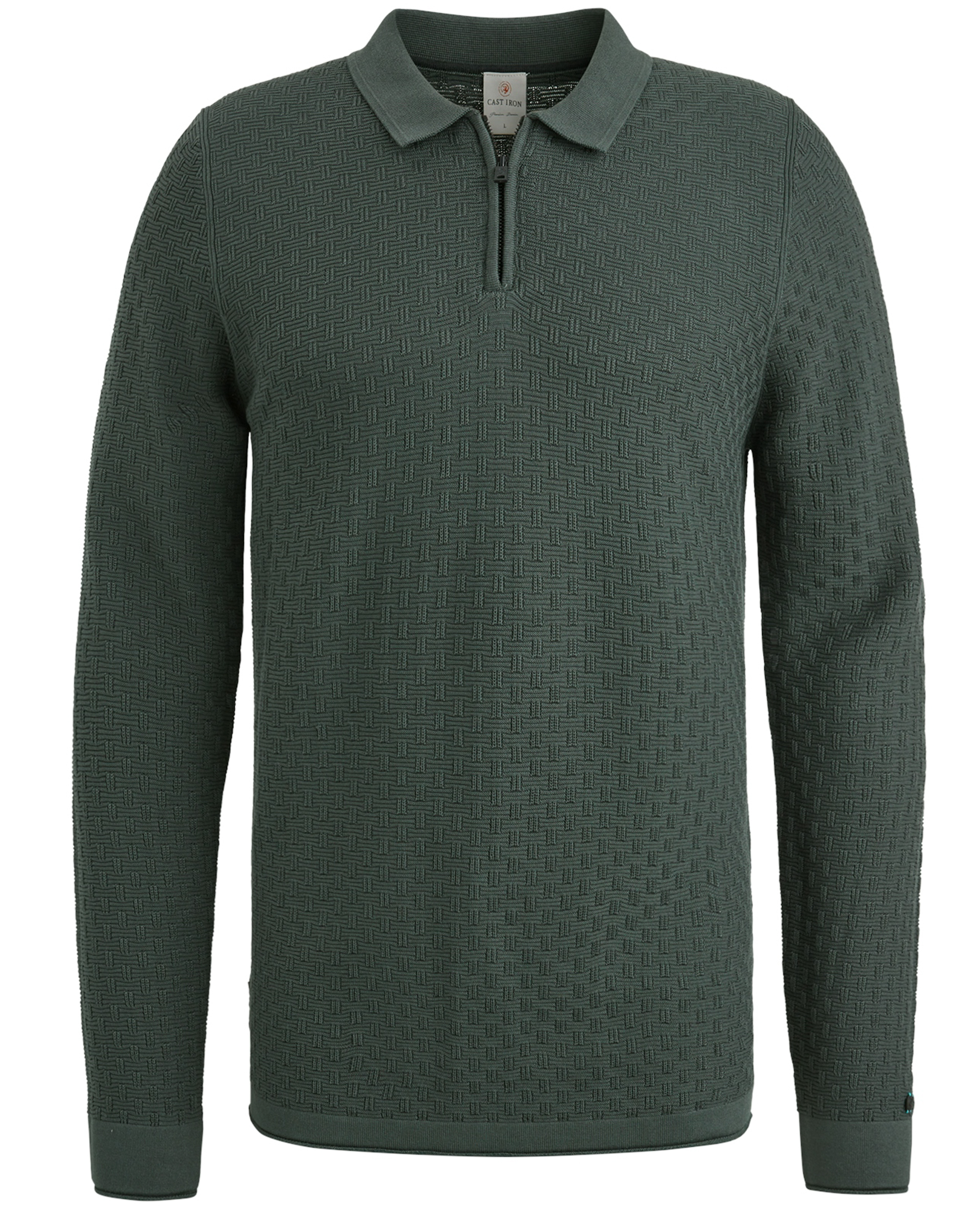 CAST IRON Heren Polo's & T-shirts Long Sleeve Polo Cotton Modal Groen