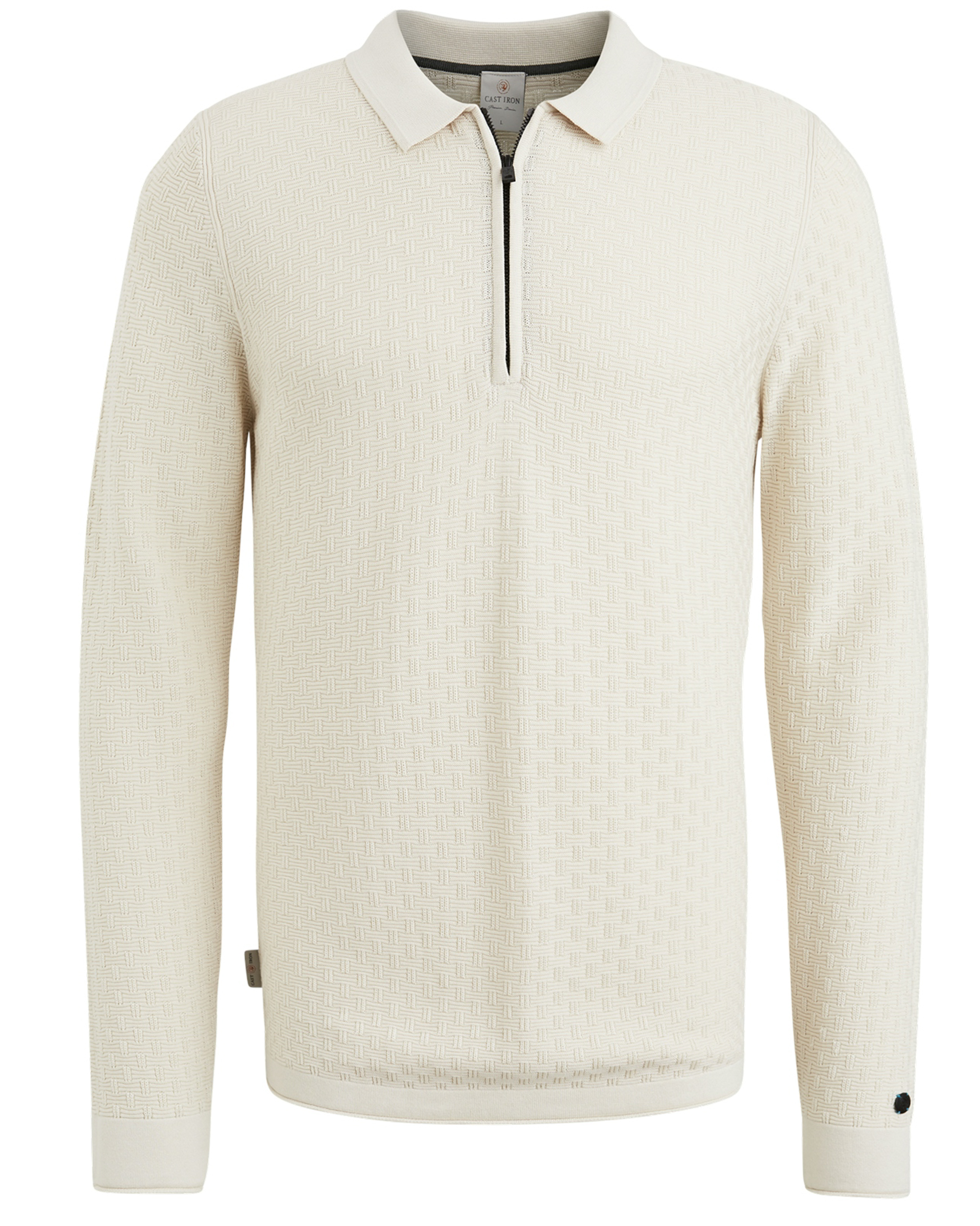 CAST IRON Heren Polo's & T-shirts Long Sleeve Polo Cotton Modal Beige