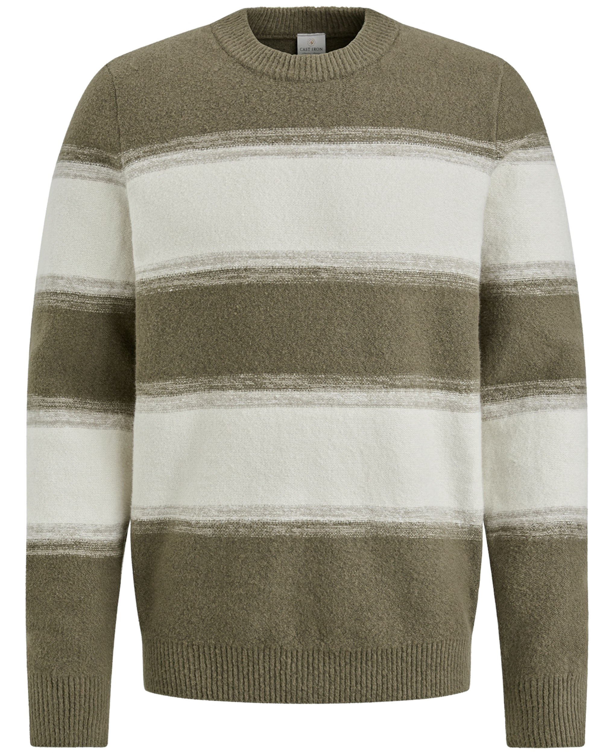 Cast Iron Katoenmix Crewneck Pullover Green Heren