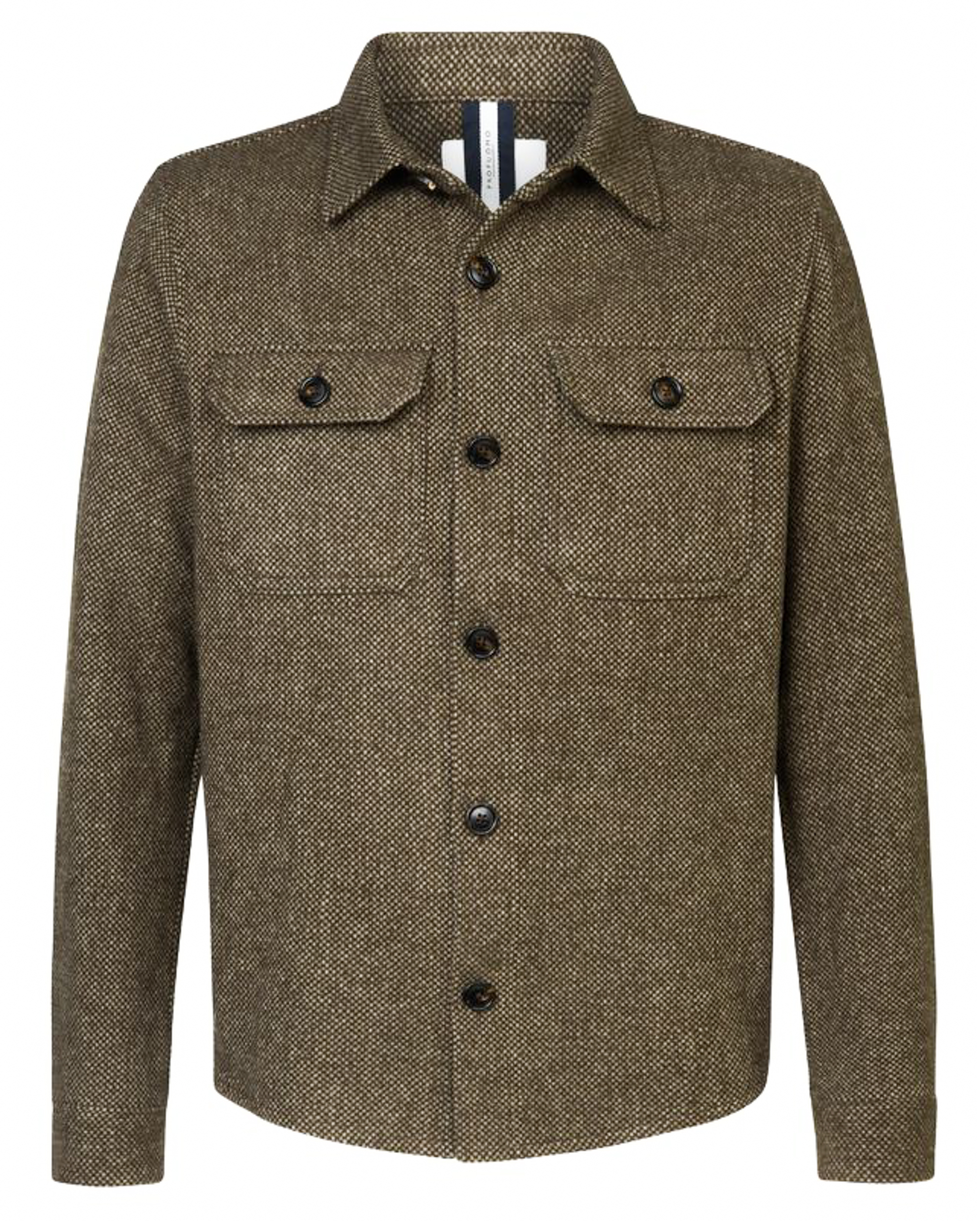 Profuomo Textuur Overshirt in Donkerbruin Brown Heren