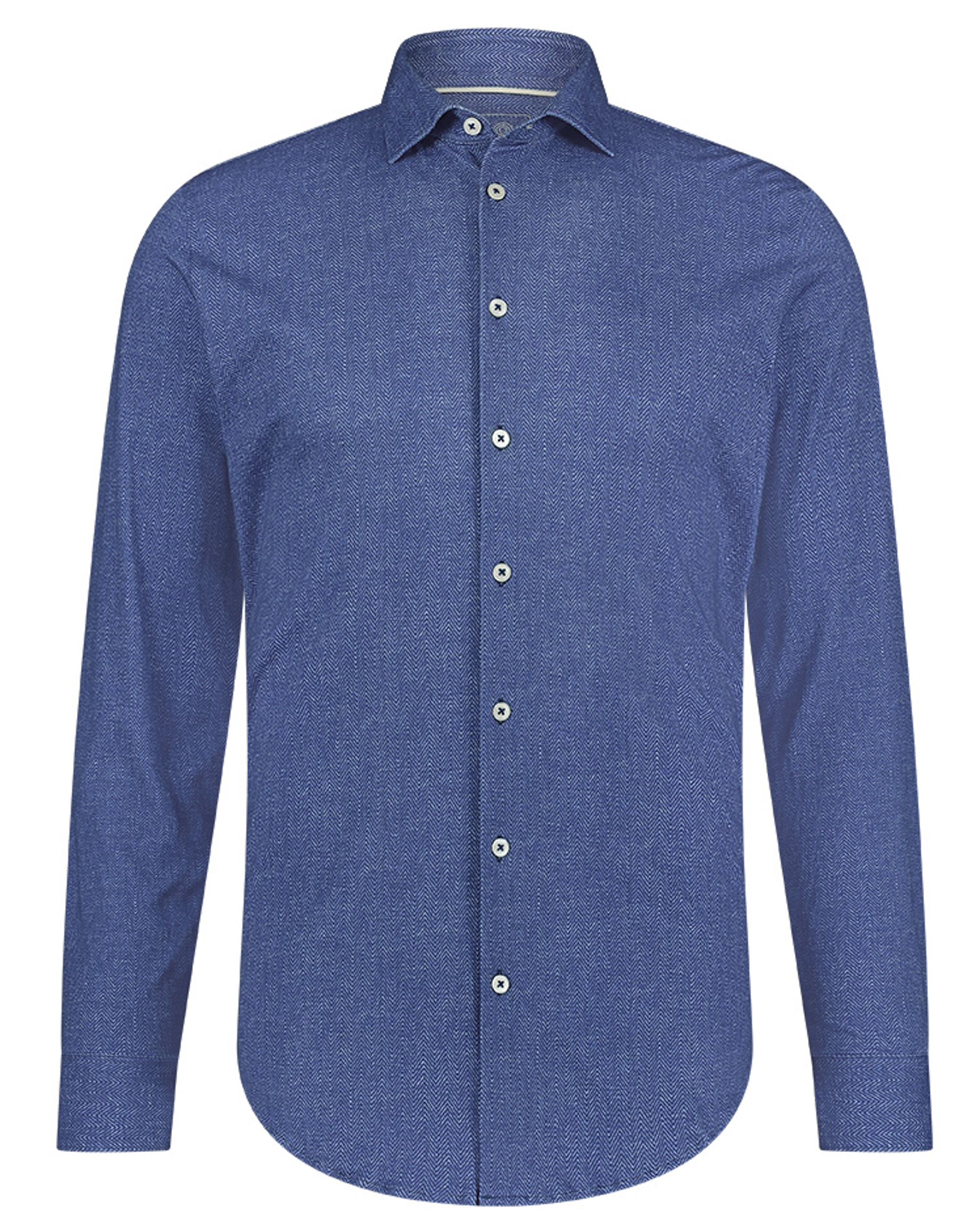 Blue Industry slim fit overhemd met all over print kobalt