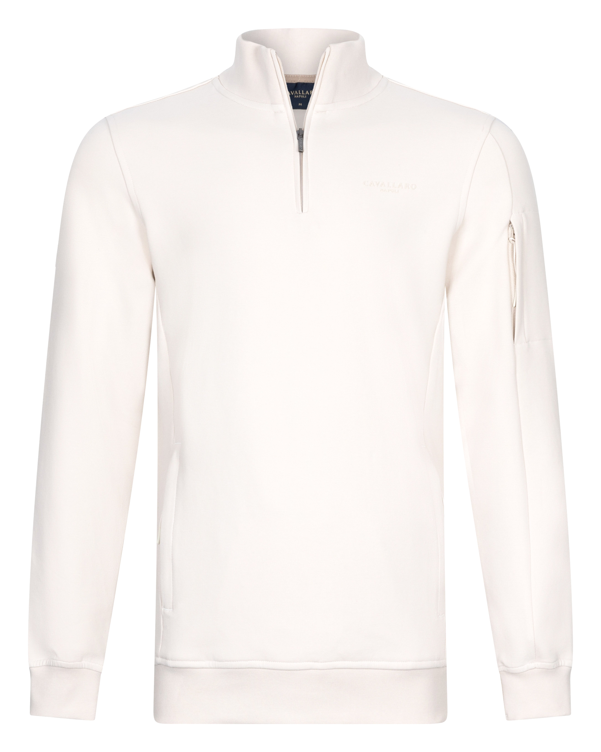 Cavallaro Half Zip Sweatshirt White Heren