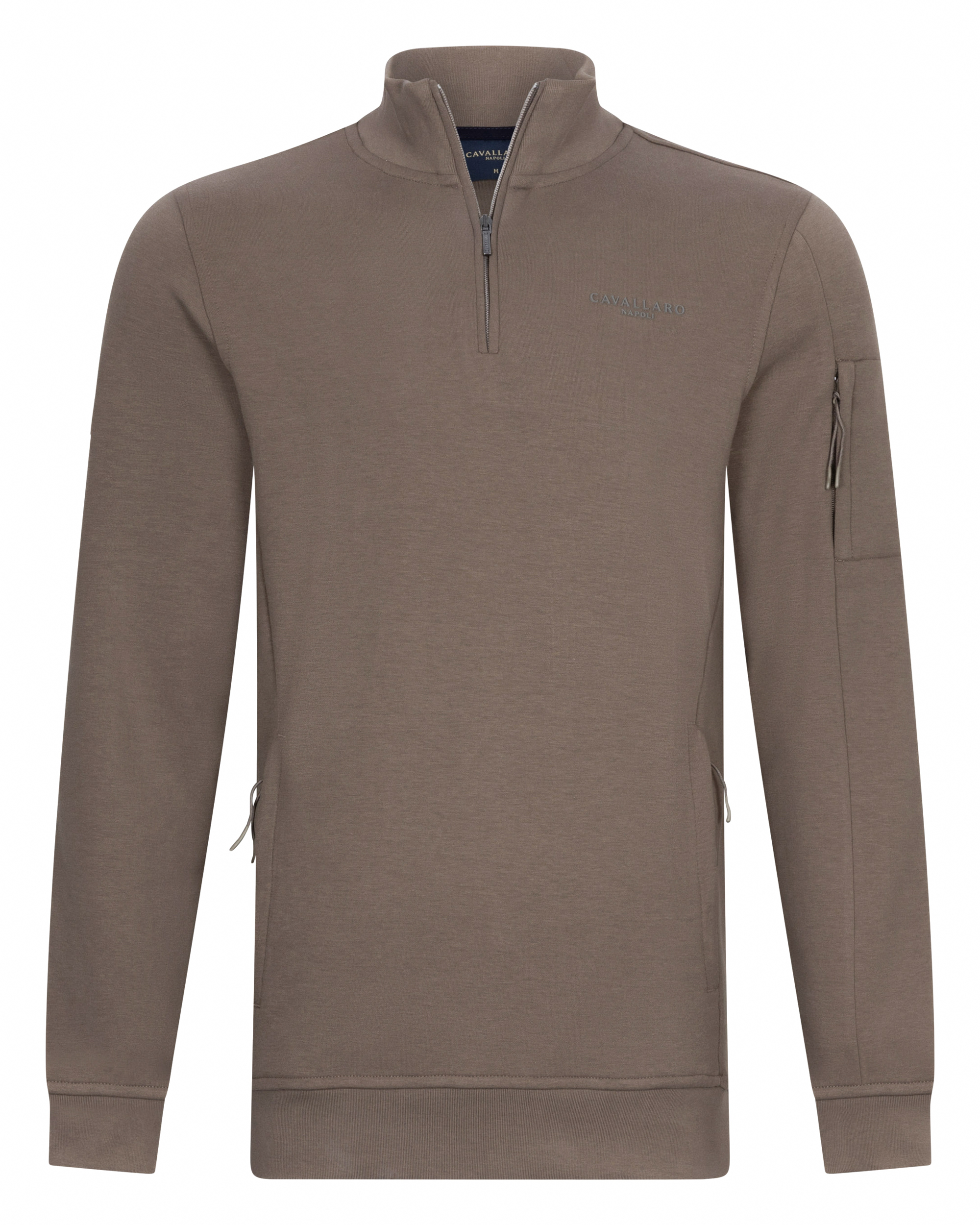 Cavallaro Half Zip Sweatshirt Brown Heren