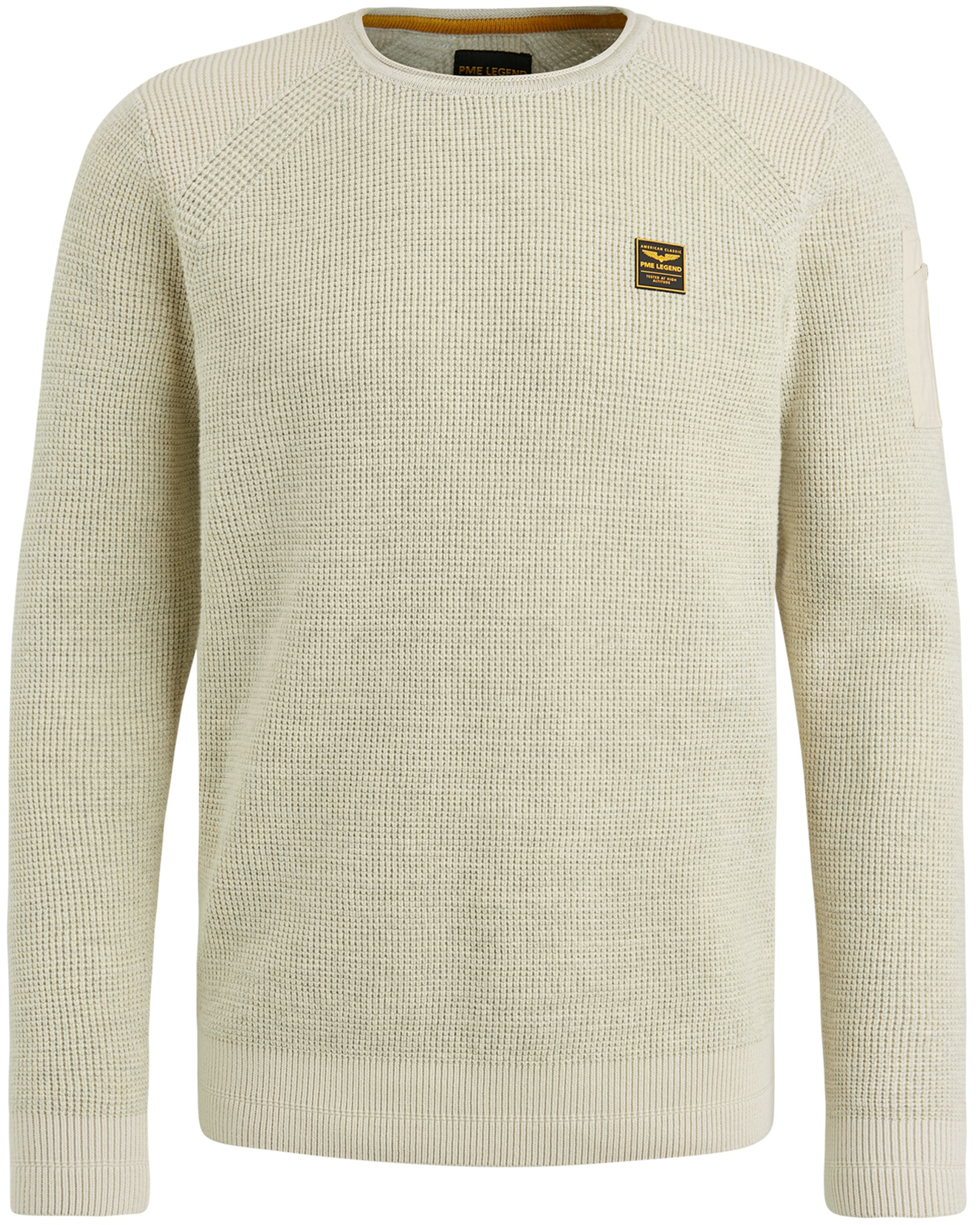 PME LEGEND Heren Truien & Vesten R-neck Cotton Rib Melee Knit Beige