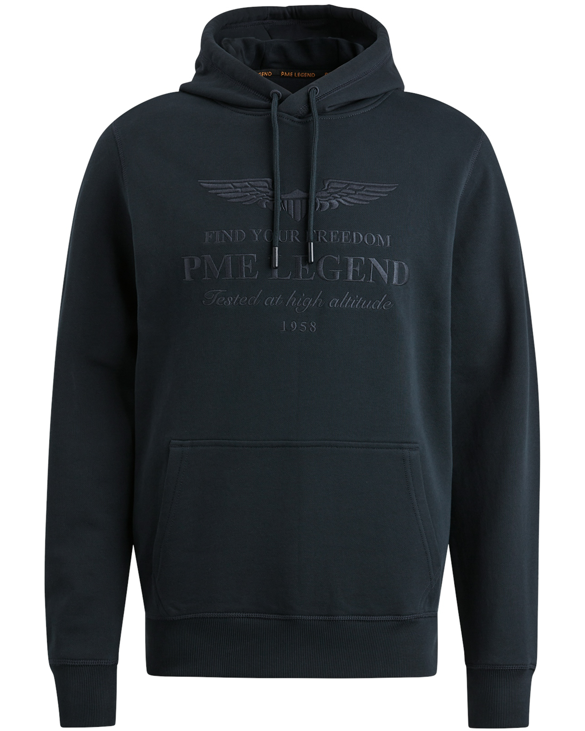 PME Legend Zachte Terry Geborstelde Hoodie Blue Heren