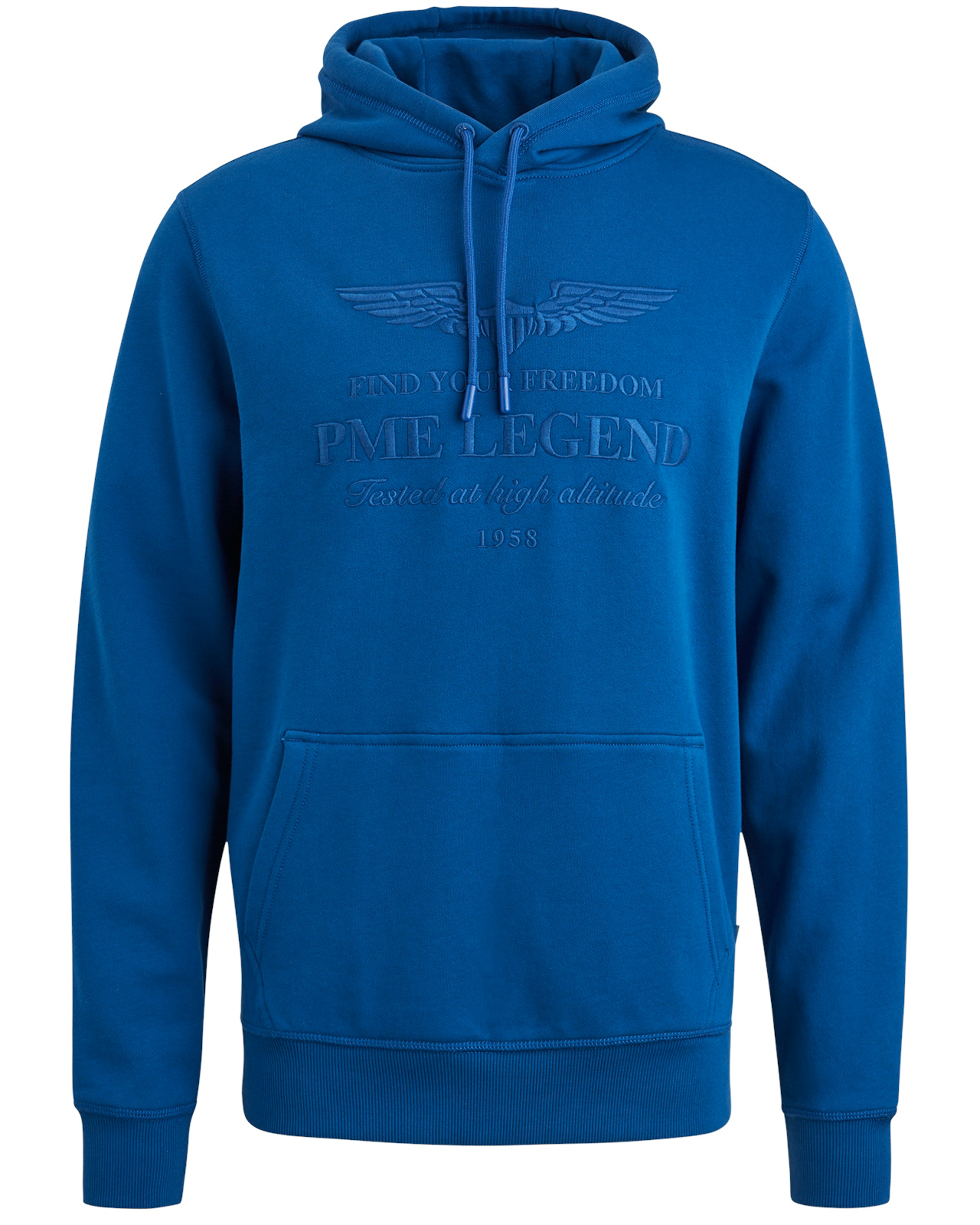 PME Legend Stijlvolle hoodie met zachte badstof capuchon Blue Heren