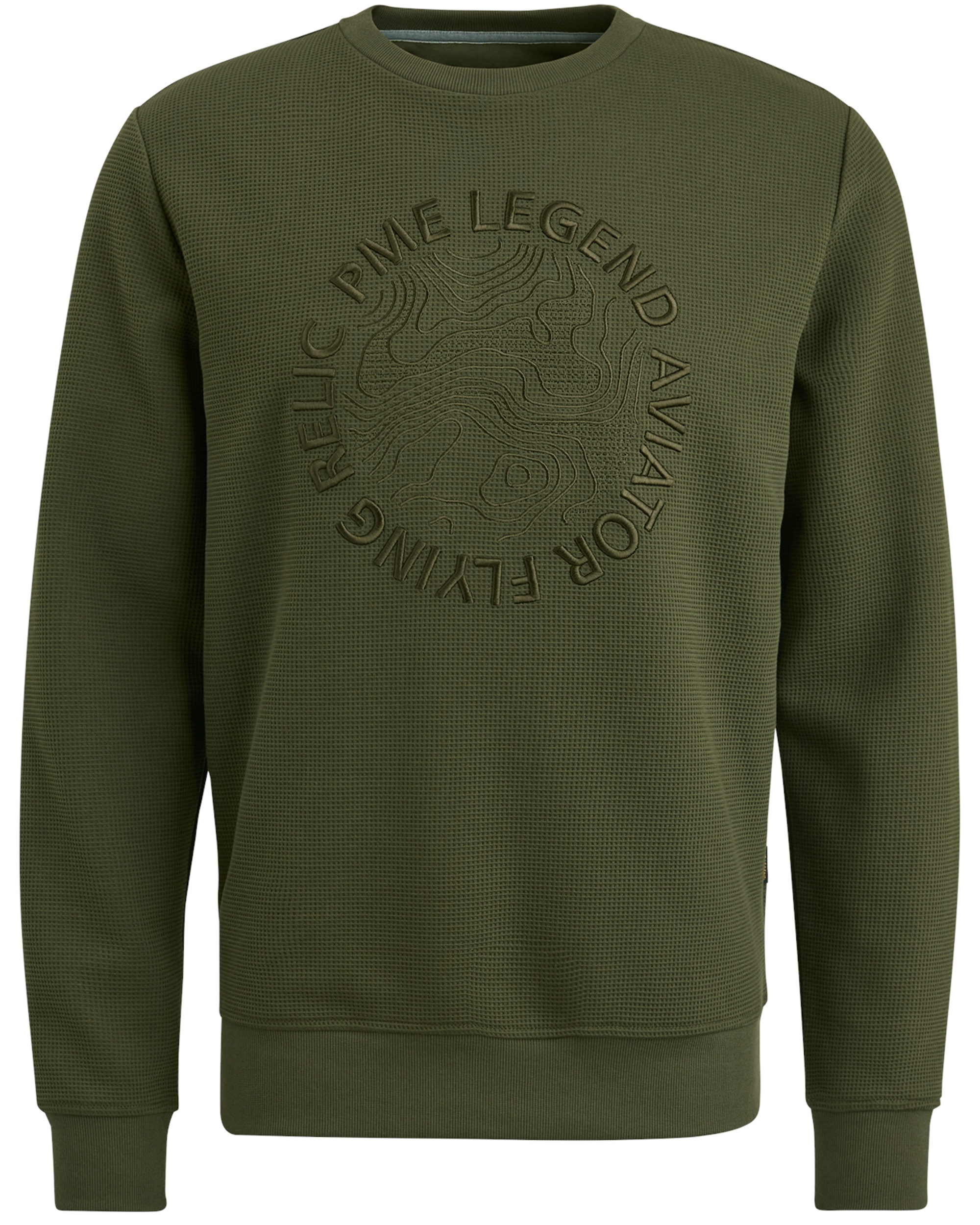 PME Legend Waffle Jersey Crewneck Pullover Psw2408429 Green Heren