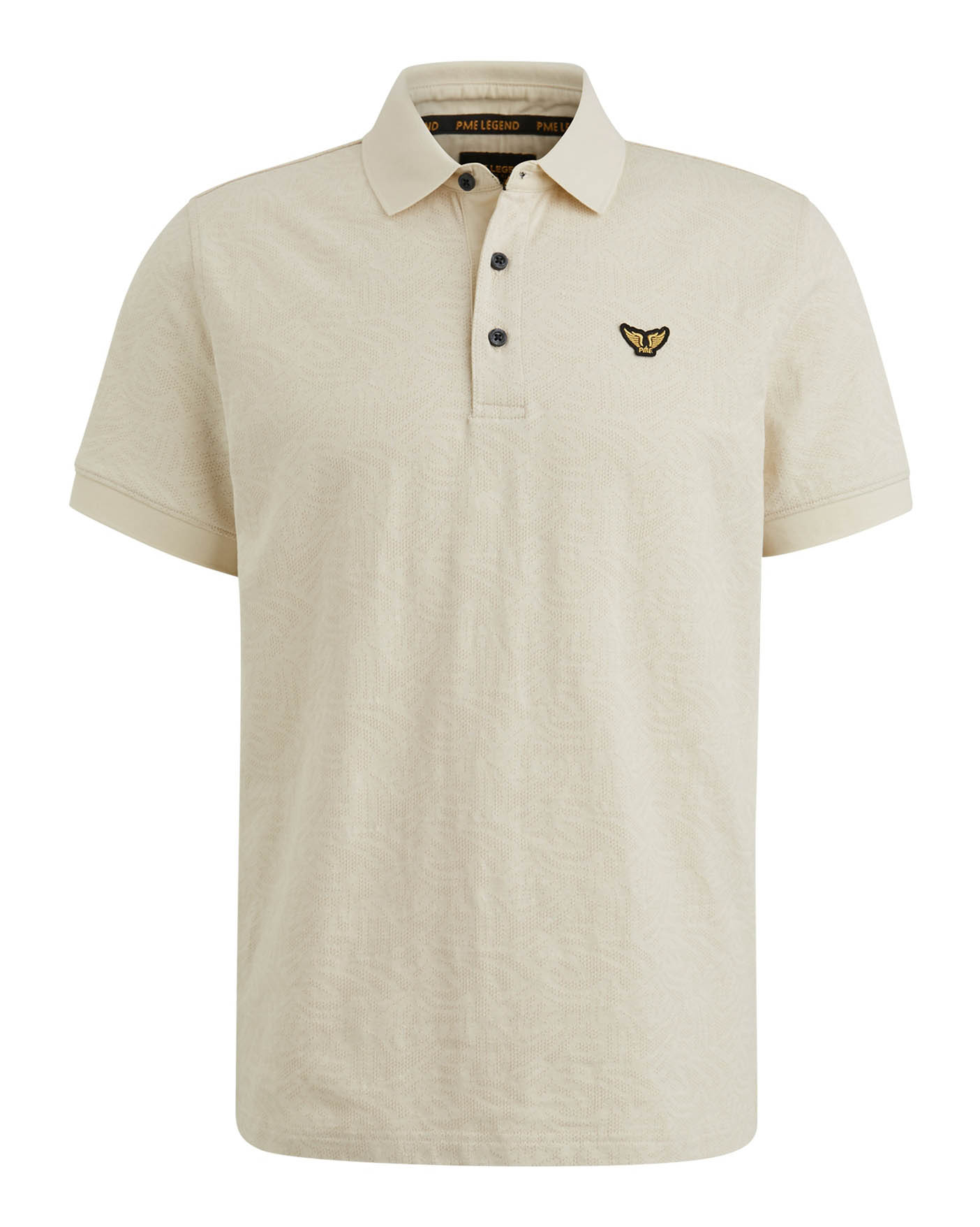 PME LEGEND Heren Polo's & T-shirts Short Sleeve Polo Jacquard Jersey Beige