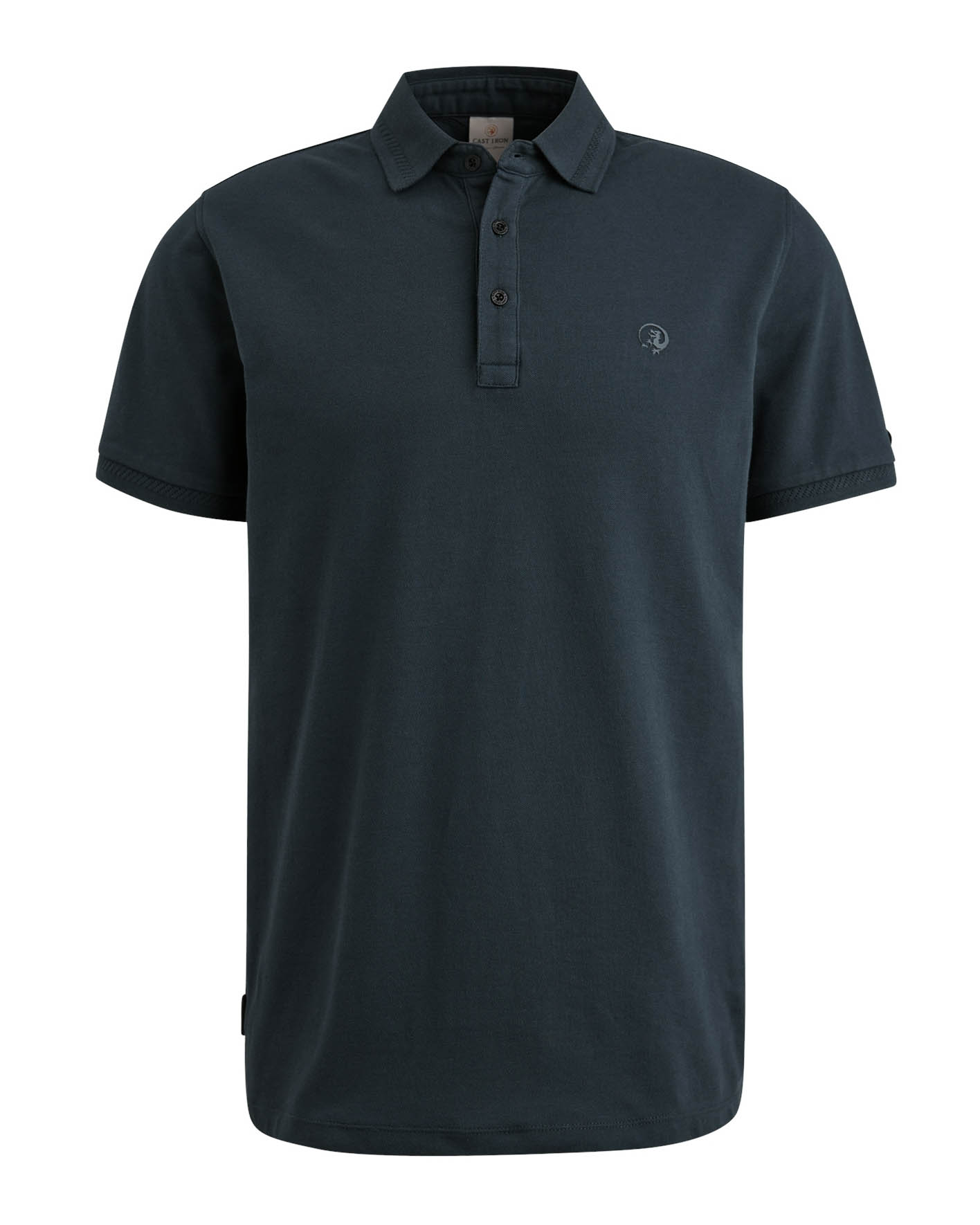 CAST IRON Heren Polo's & T-shirts Short Sleeve Polo Fine Pique Essential Blauw