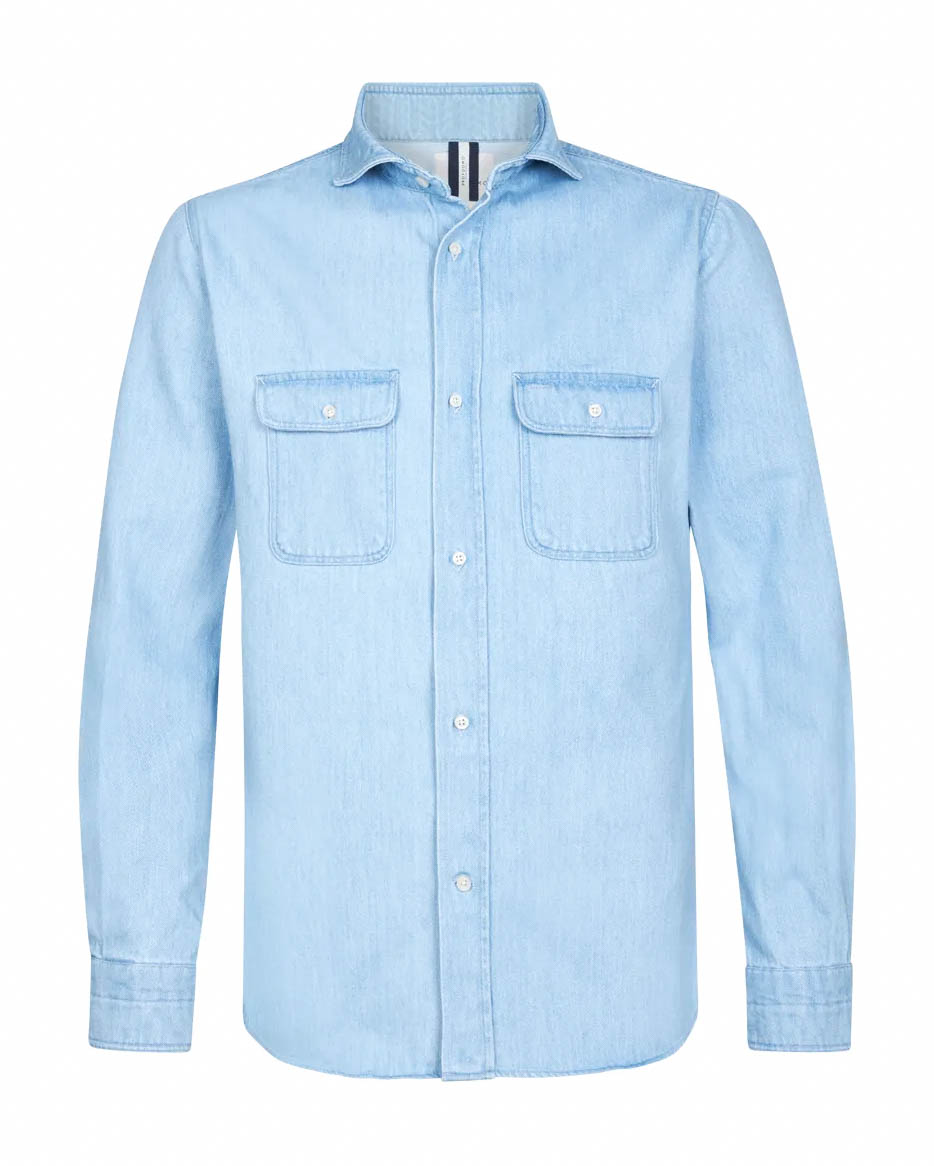 PROFUOMO Heren Overshirts Overshirt Denim Light Donkerblauw