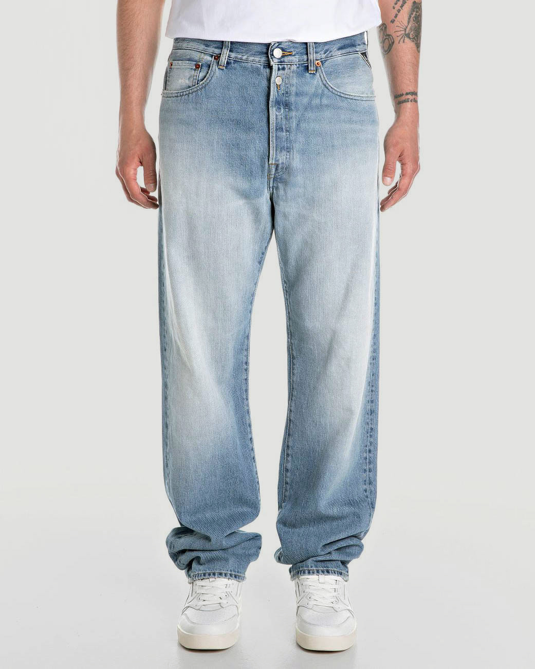 Replay Indigo Wide Jeans Blue Heren